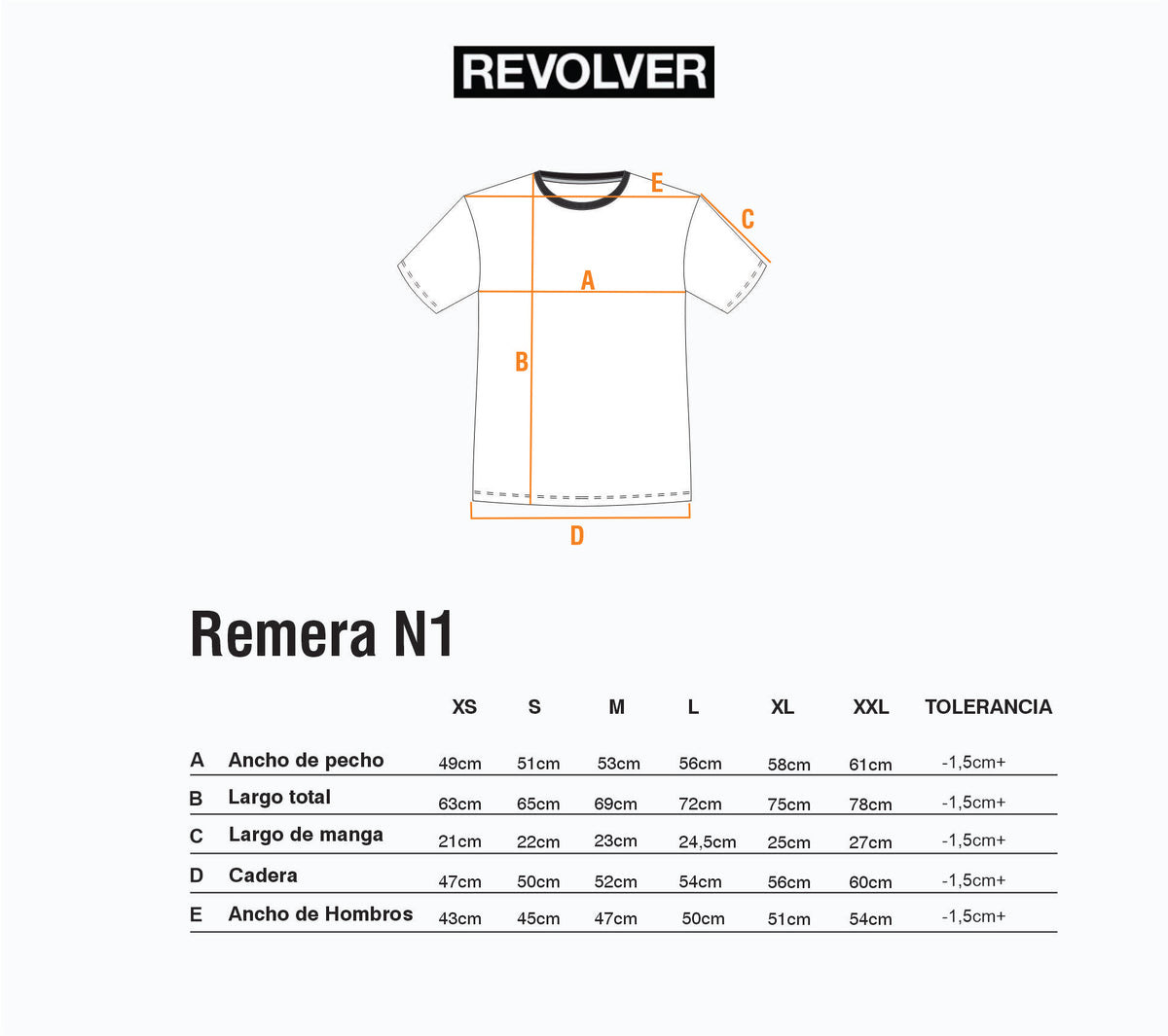 Guía de Talles - Remera N1 Blanco