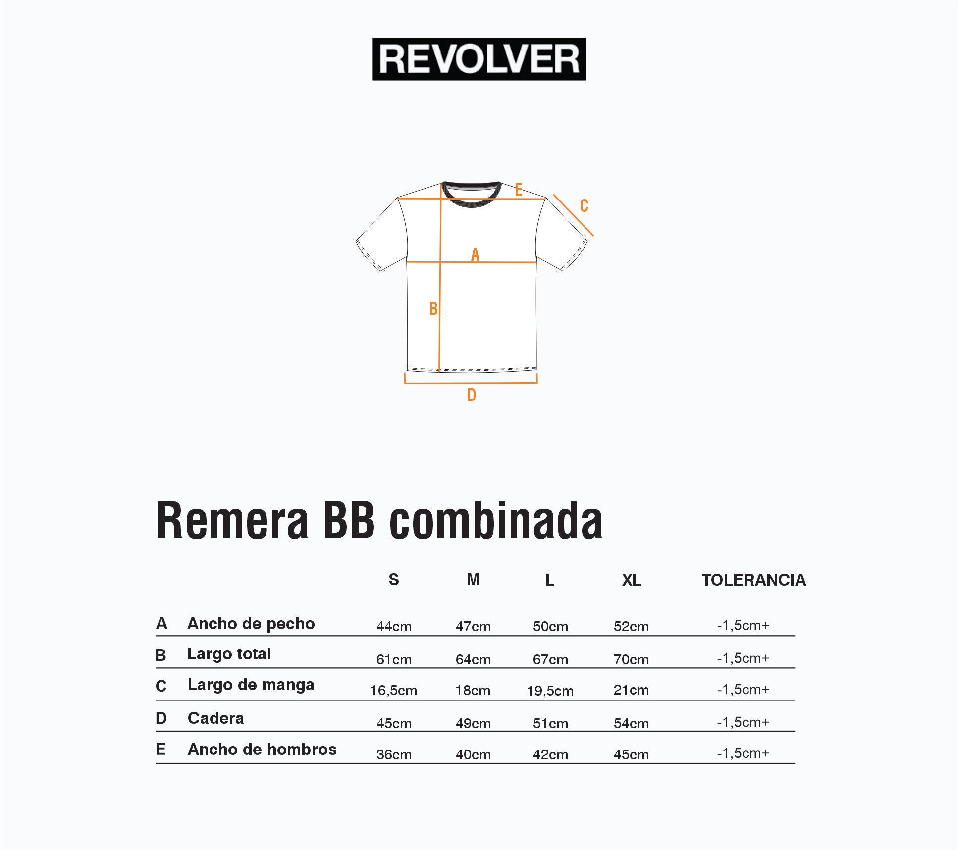 Guía de Talles - Remera BB Combinado