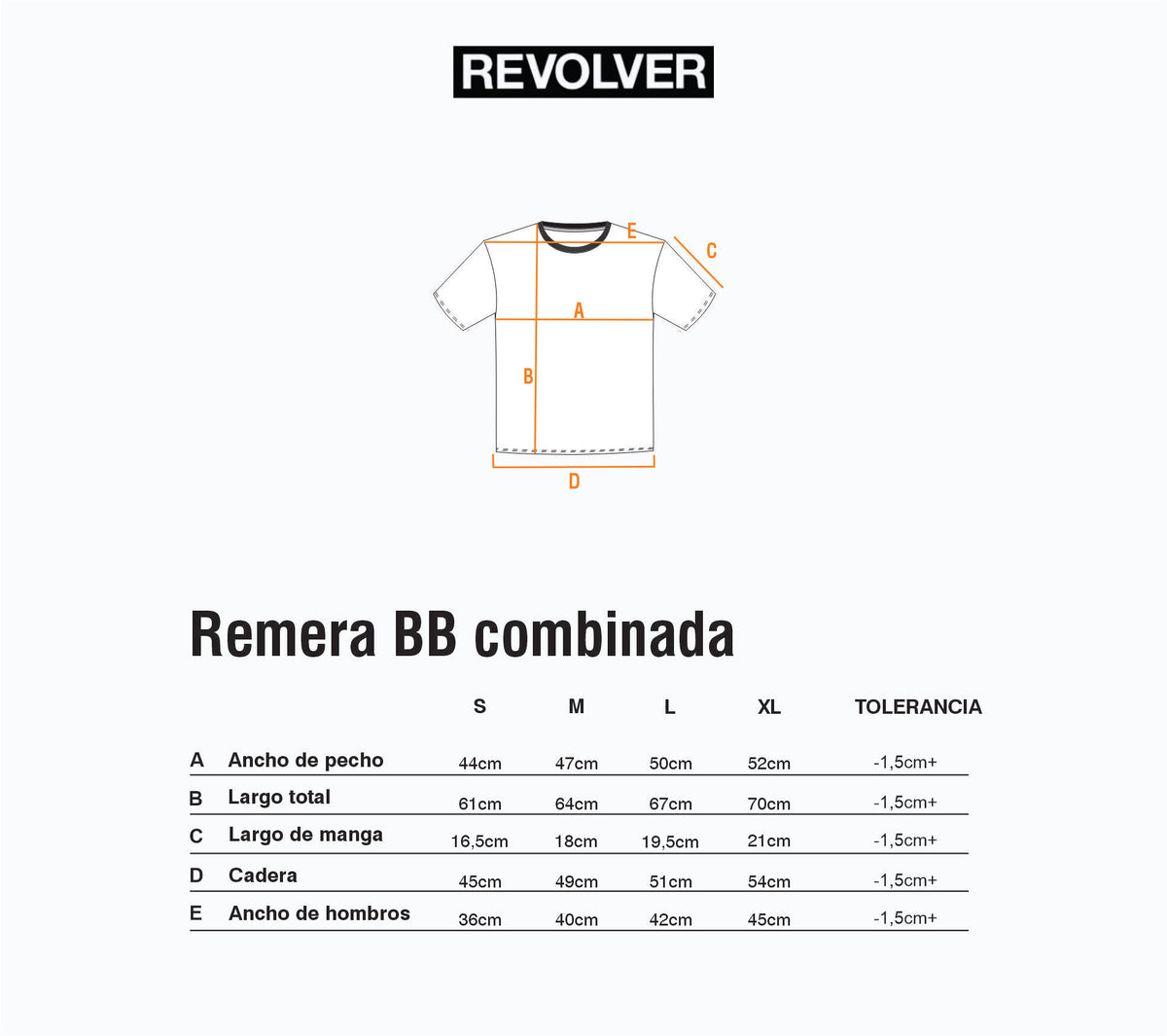 Guía de Talles - Remera BB Combinado