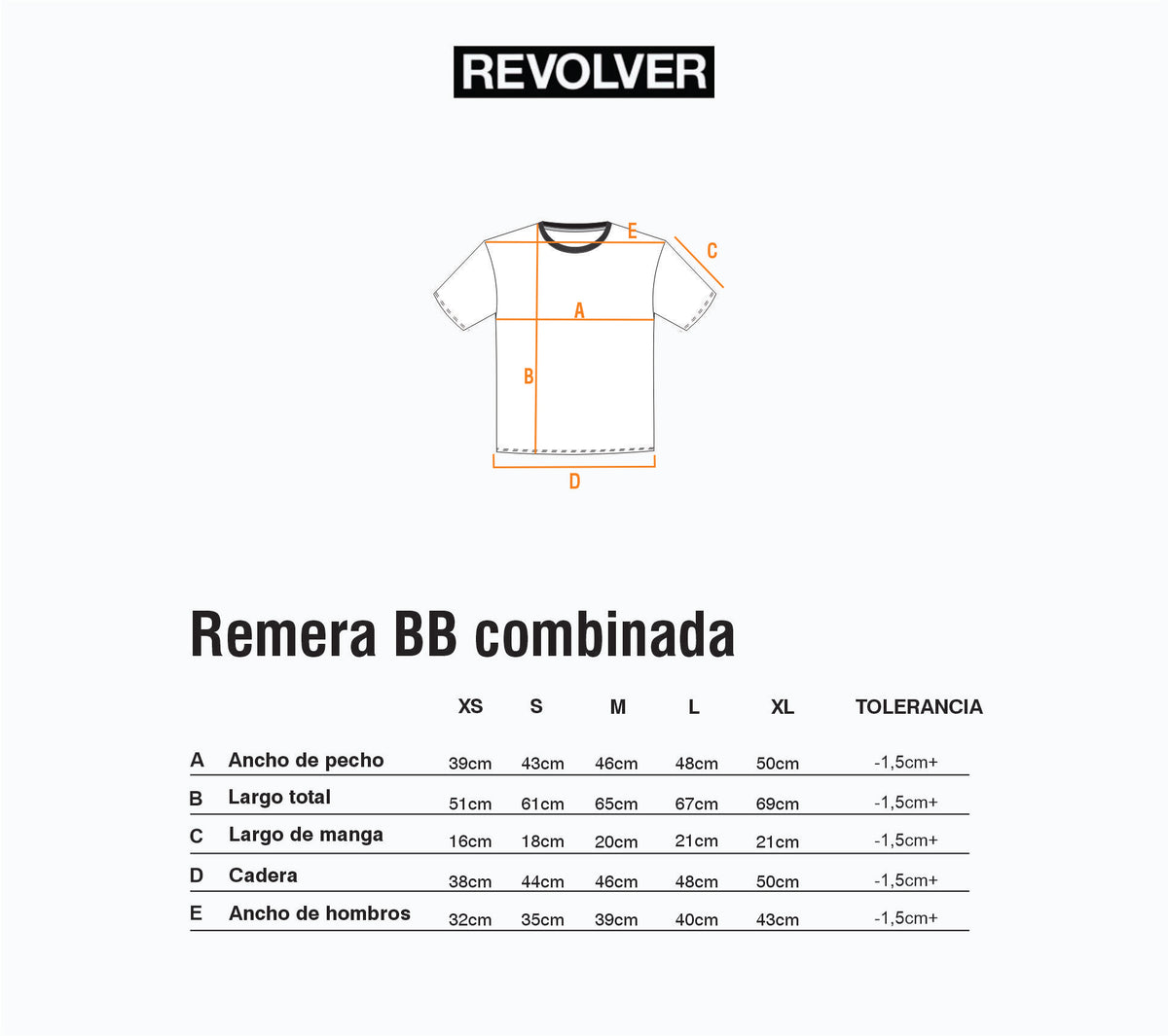 Guía de Talles - Remera BB Azul