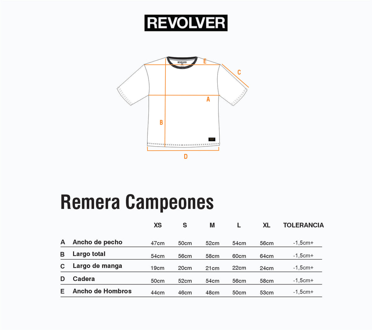 Guía de Talles - Remera Campeón Azul