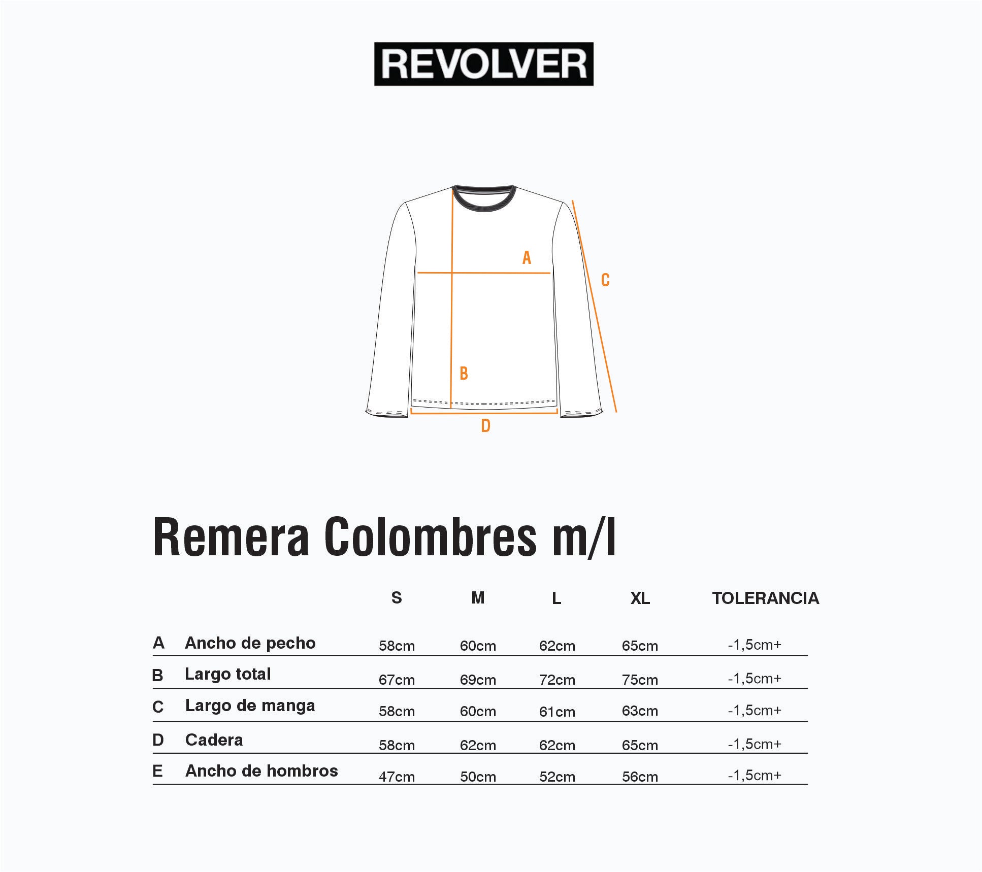 Guía de Talles - Remera Colombres M/L Azul