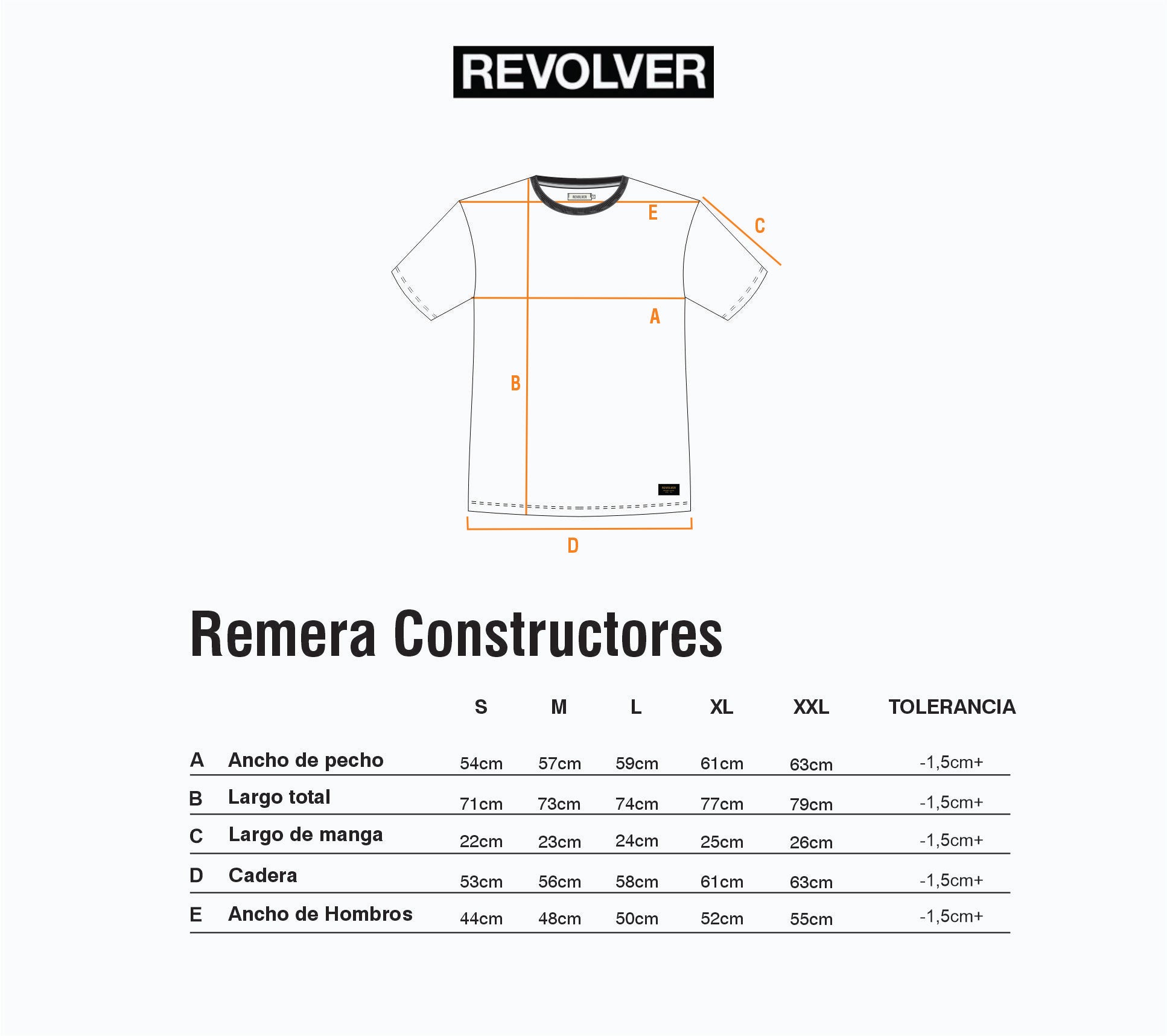 Guía de Talles - Remera Labor Constructores Blanco