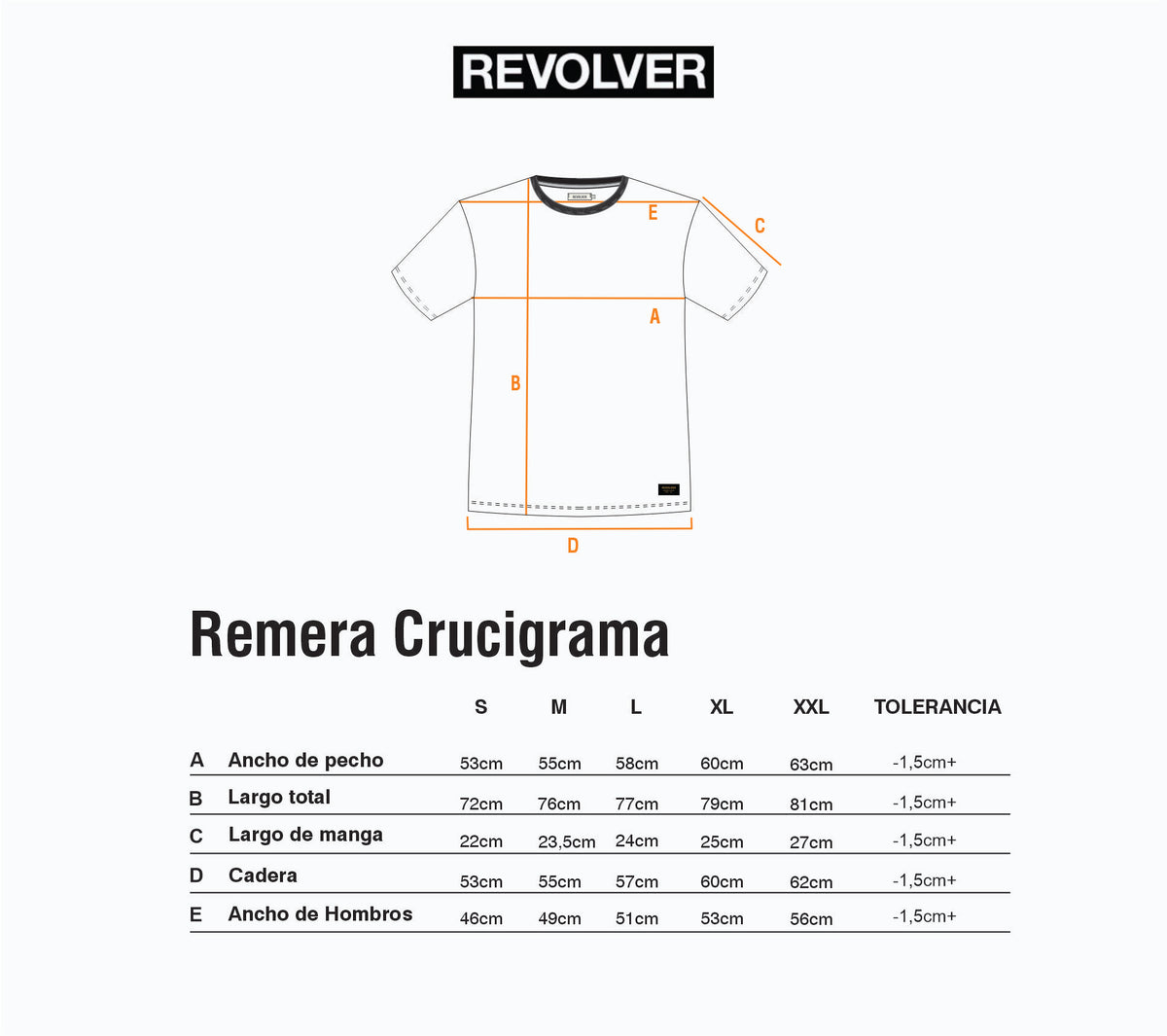 Guía de Talles - Remera Crucigrama Blanco