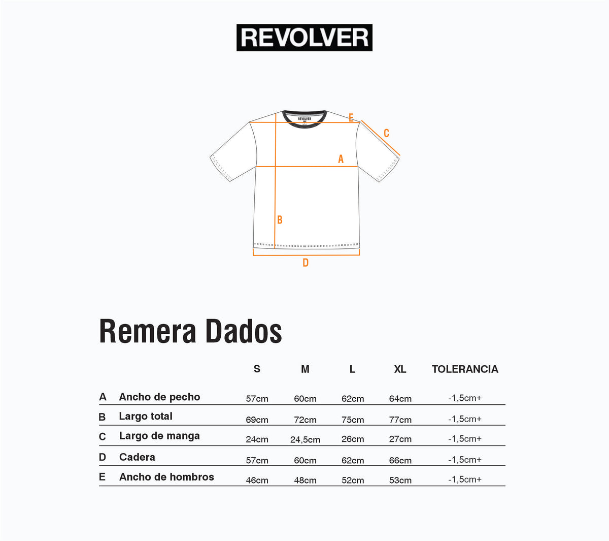 Guía de Talles - Remera Dados Blanco