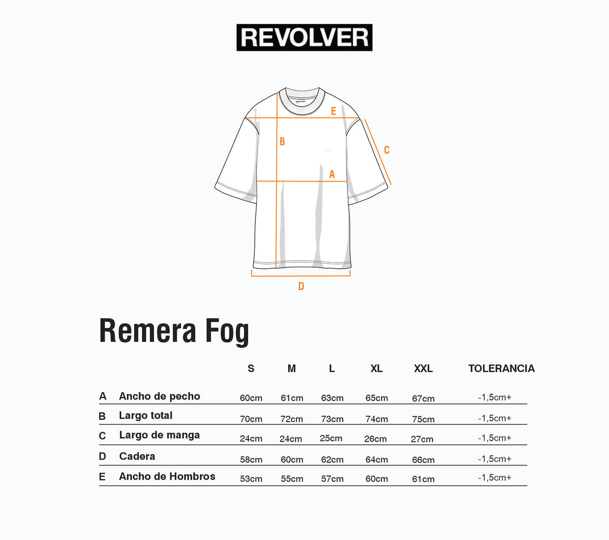 Guía de Talles - Remera Fog Pesada Blanco