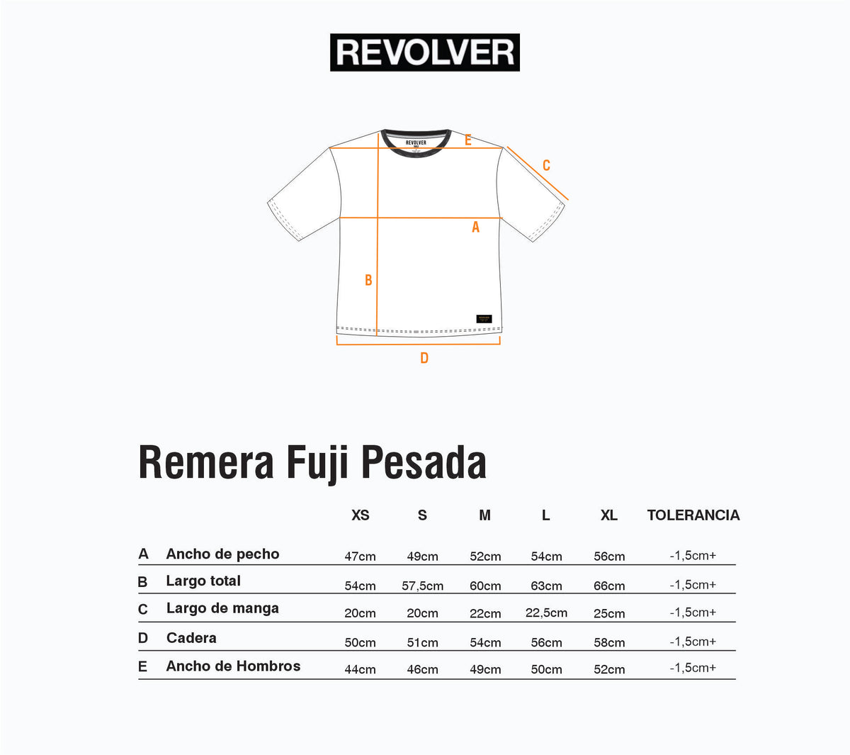 Guía de Talles - Remera Fuji Pesada Azul
