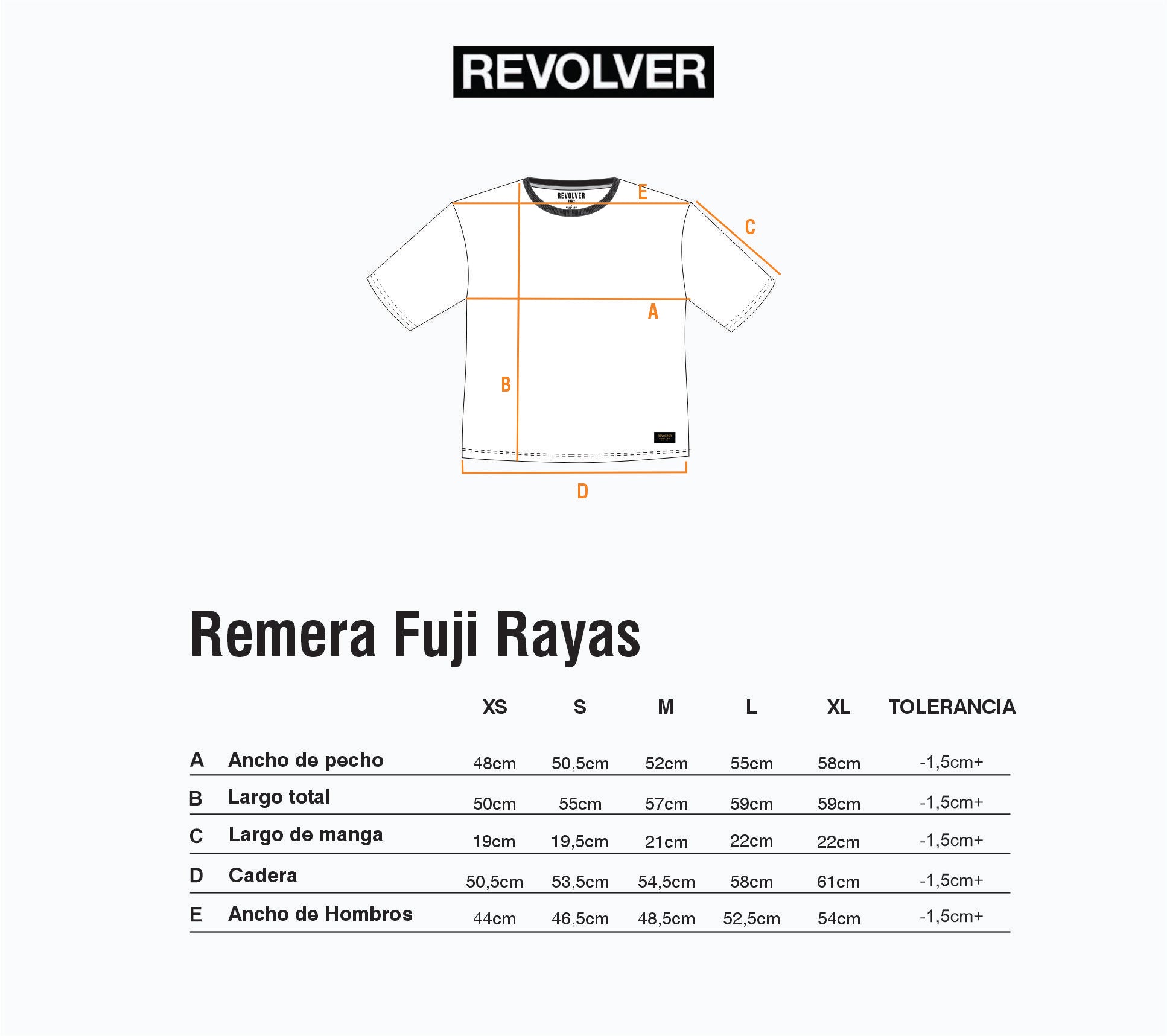 Guía de Talles - Remera Fuji Rayas Marrón