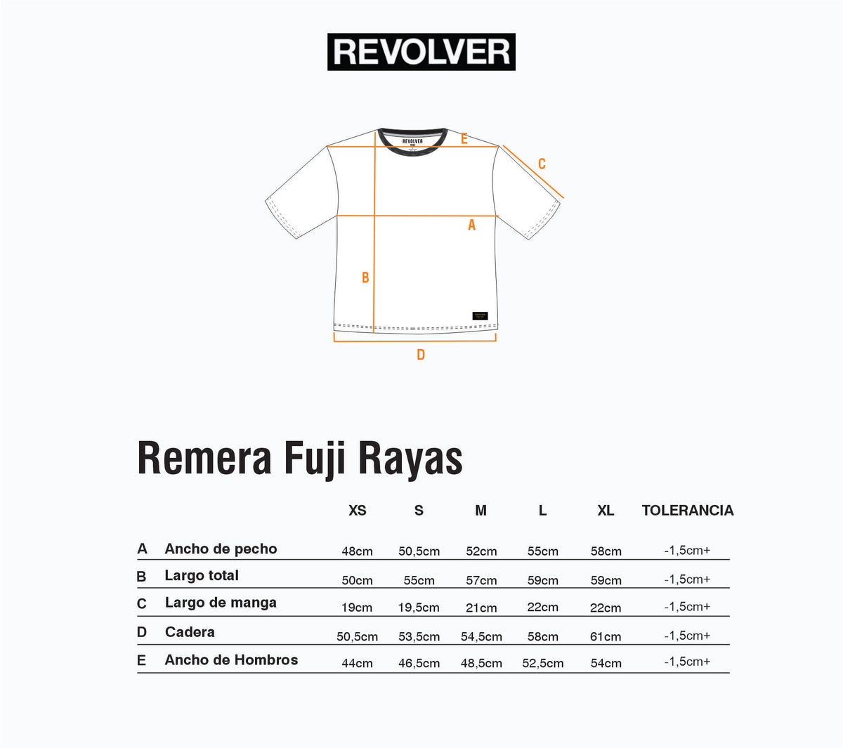 Guía de Talles - Remera Fuji Rayas Marrón