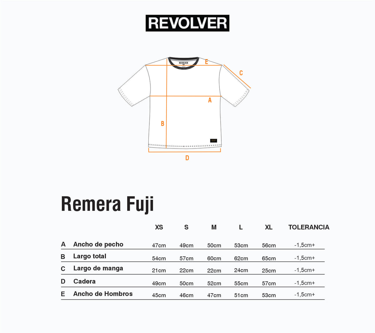 Guía de Talles - Remera Fuji Azul