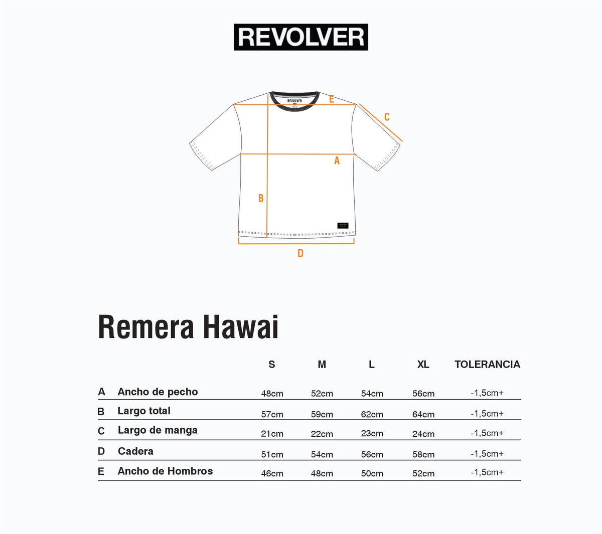 Guía de Talles - Remera Fuji Hawaii Blanco