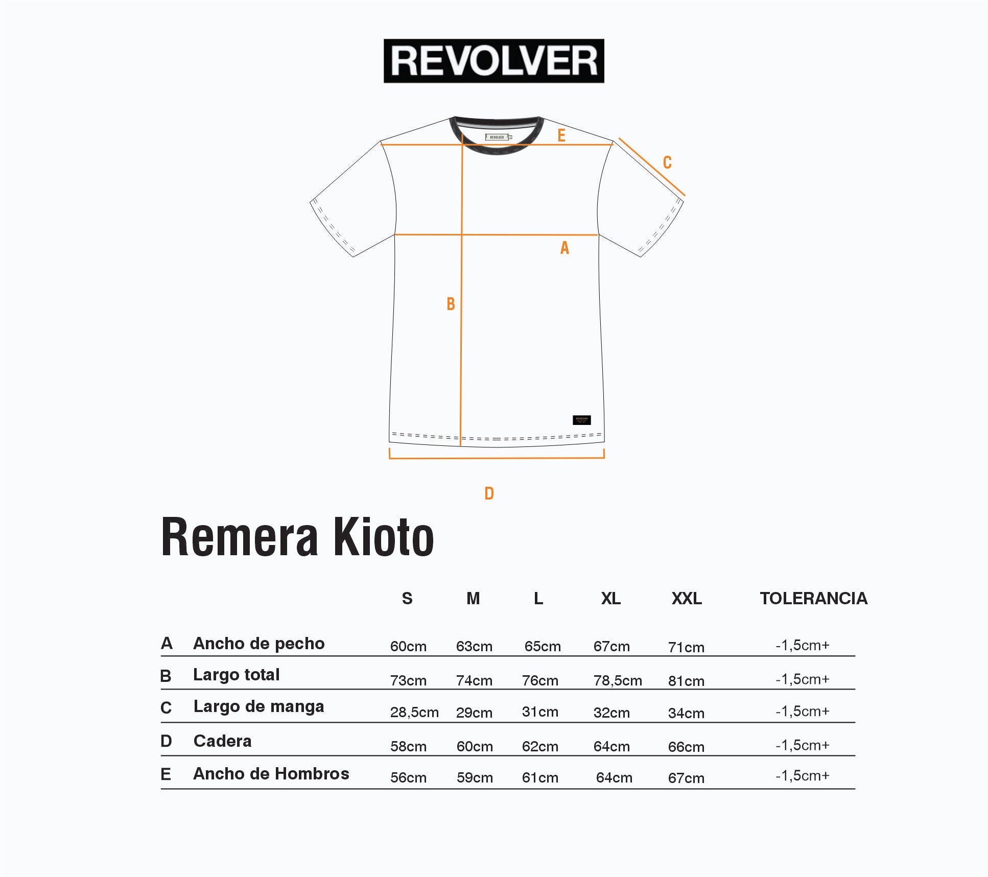 Guía de Talles - Remera Mellino x Revolver