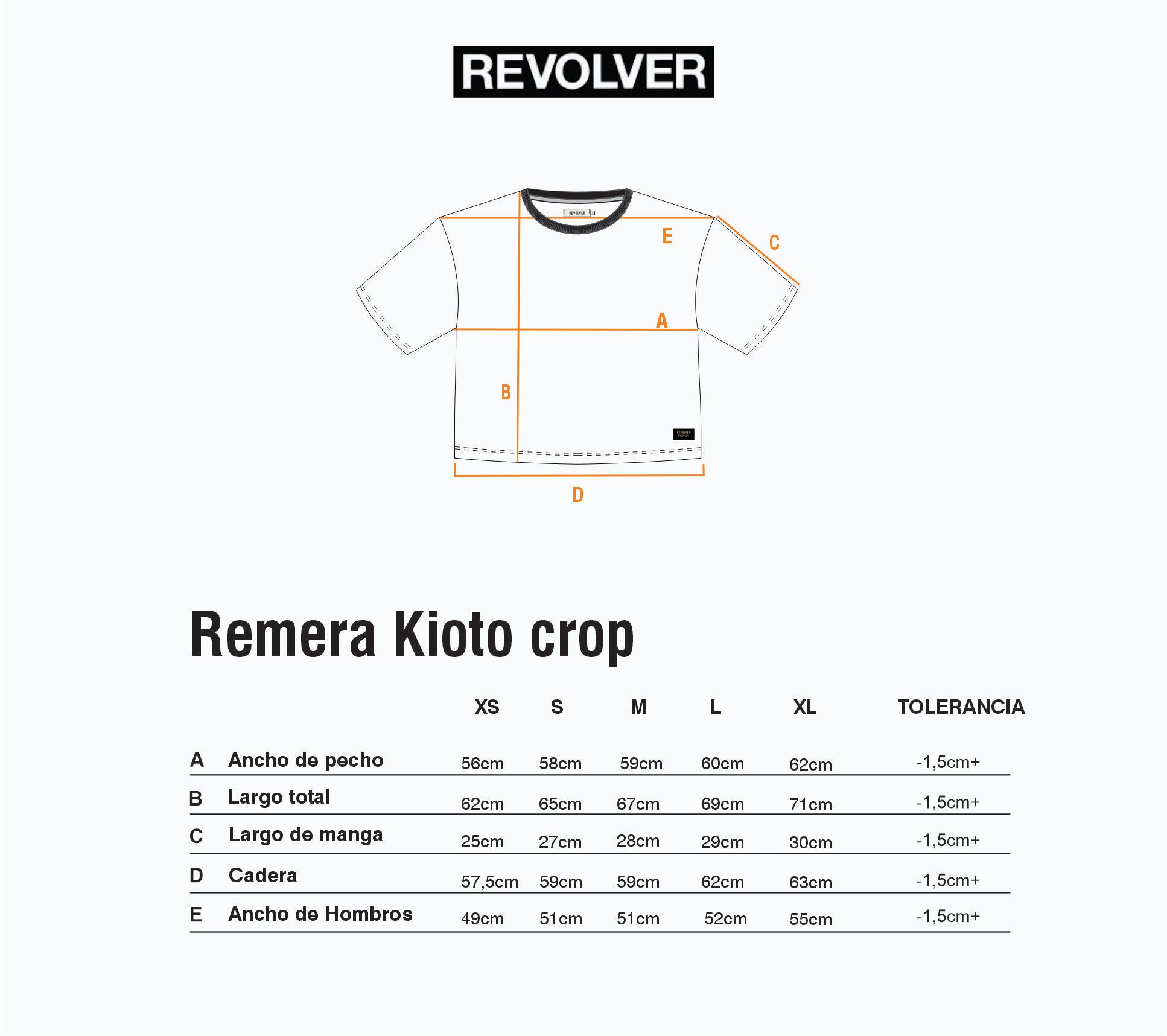 Guía de Talles - Remera Kioto Crop Botánica Negro