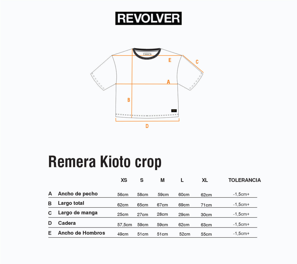 Guía de Talles - Remera Kioto Crop Botánica Ladrillo