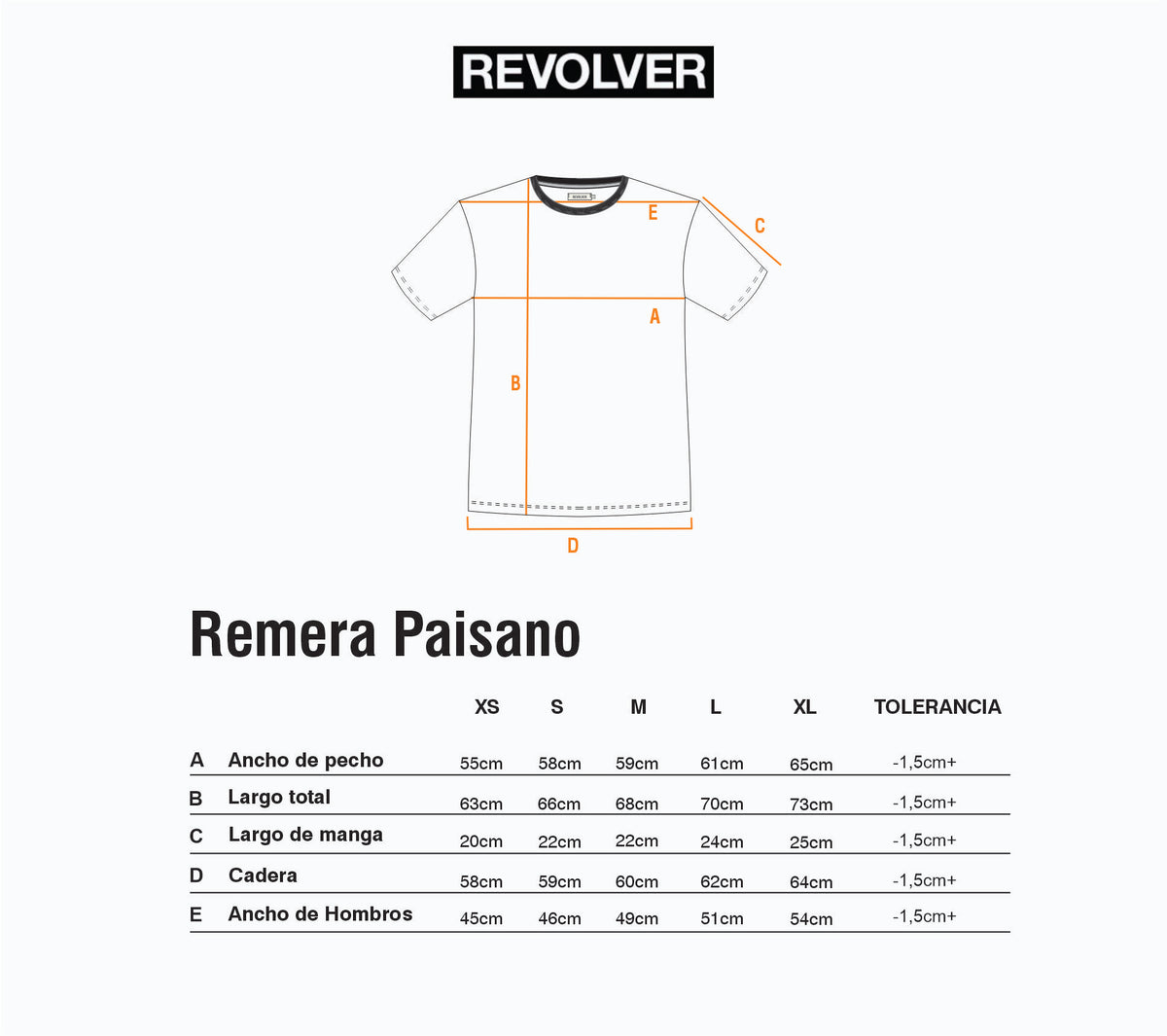 Guía de Talles - Remera Paisano Argentino Negro