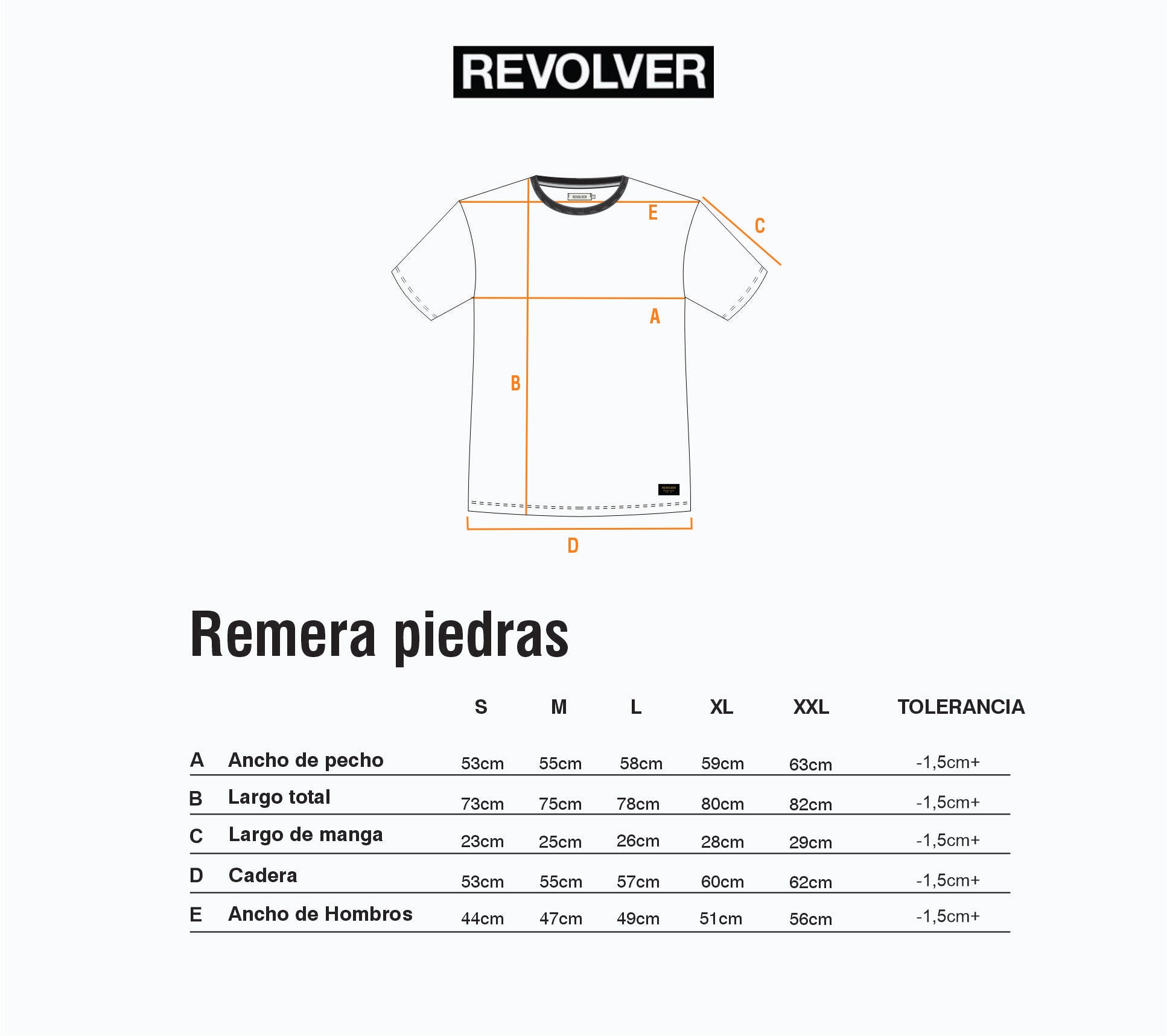 Guía de Talles - Remera Piedras Negro