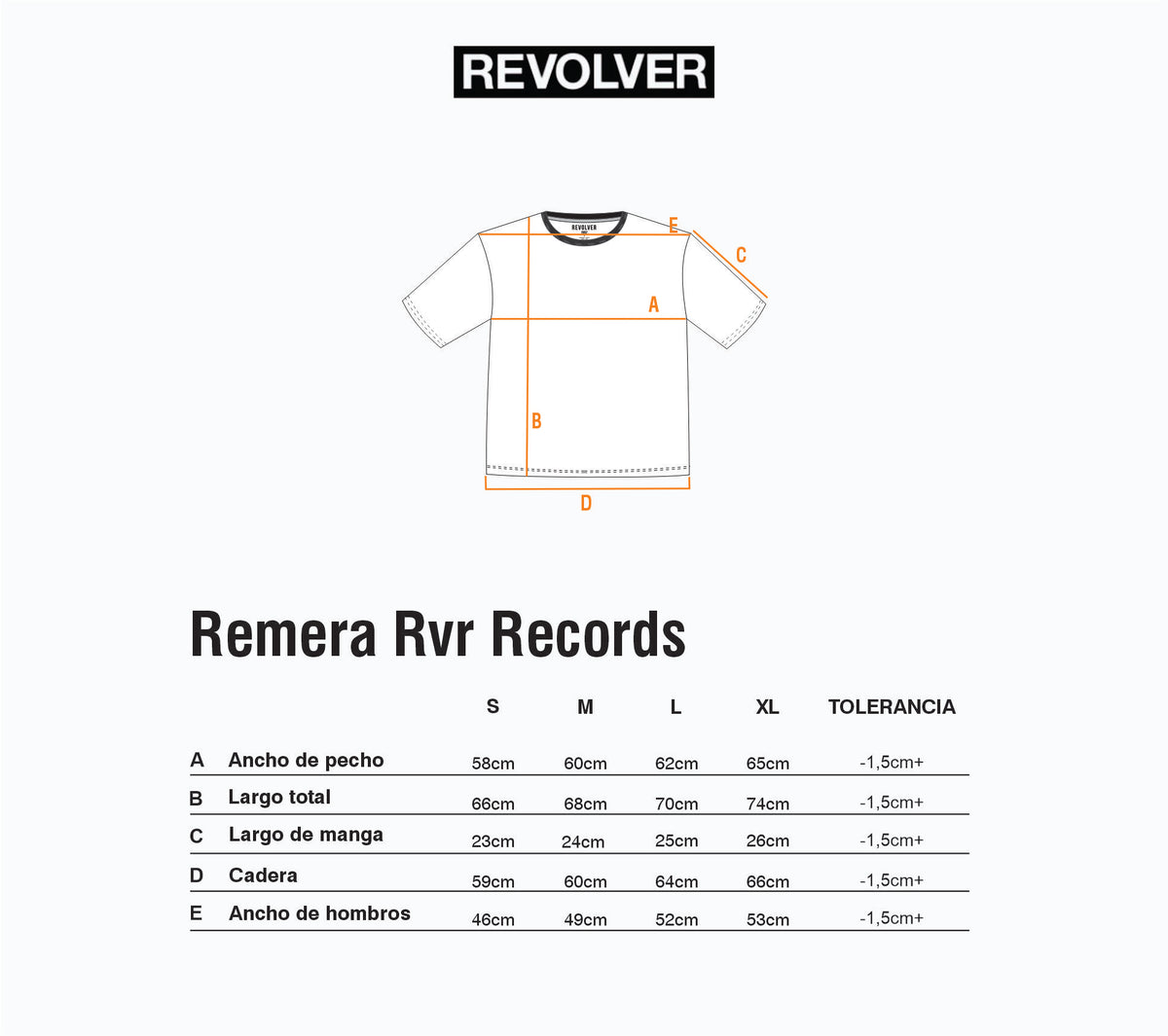 Guía de Talles - Remera RVR Records Rojo