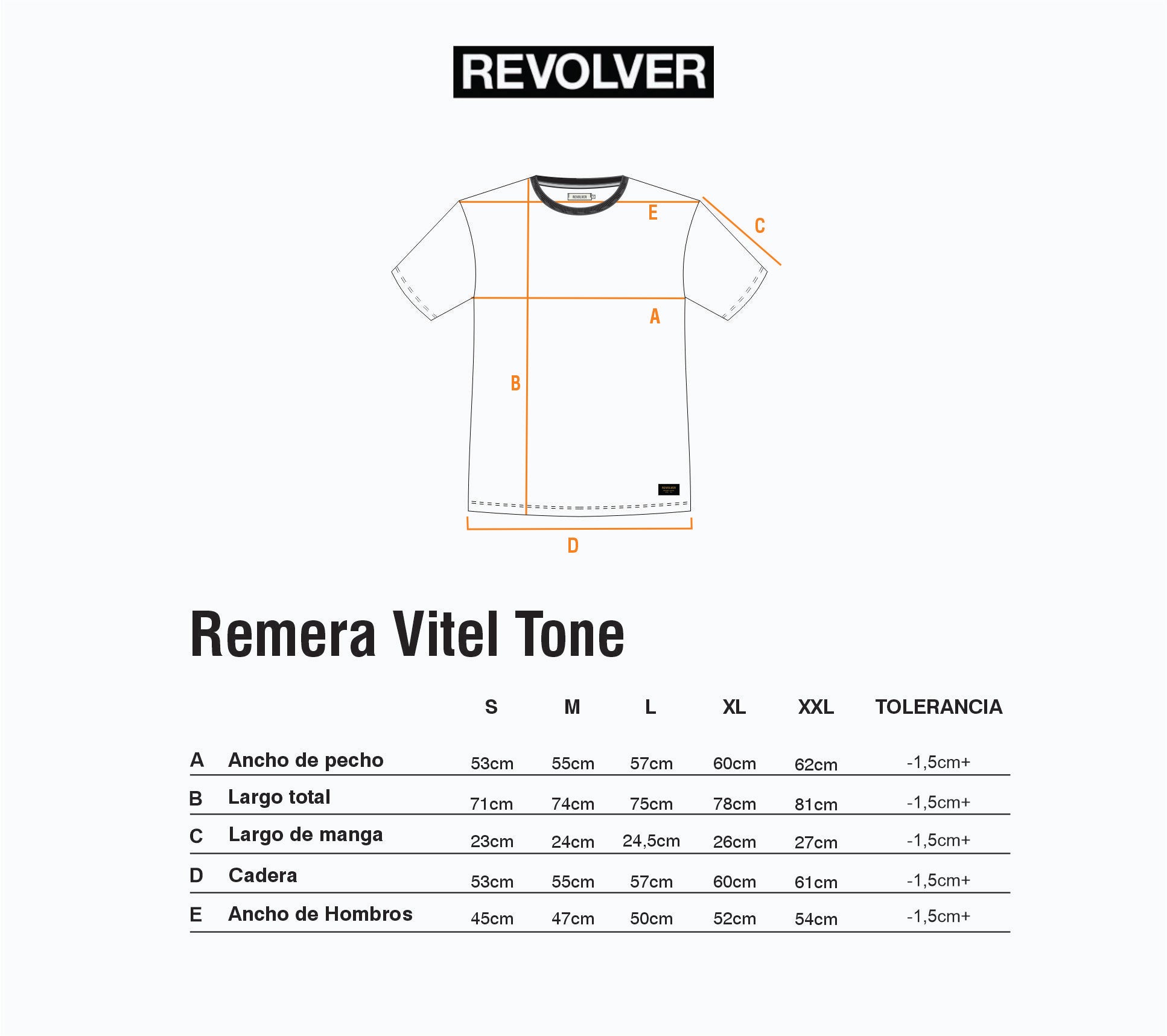 Guía de Talles - Remera Vitel Toné Blanco