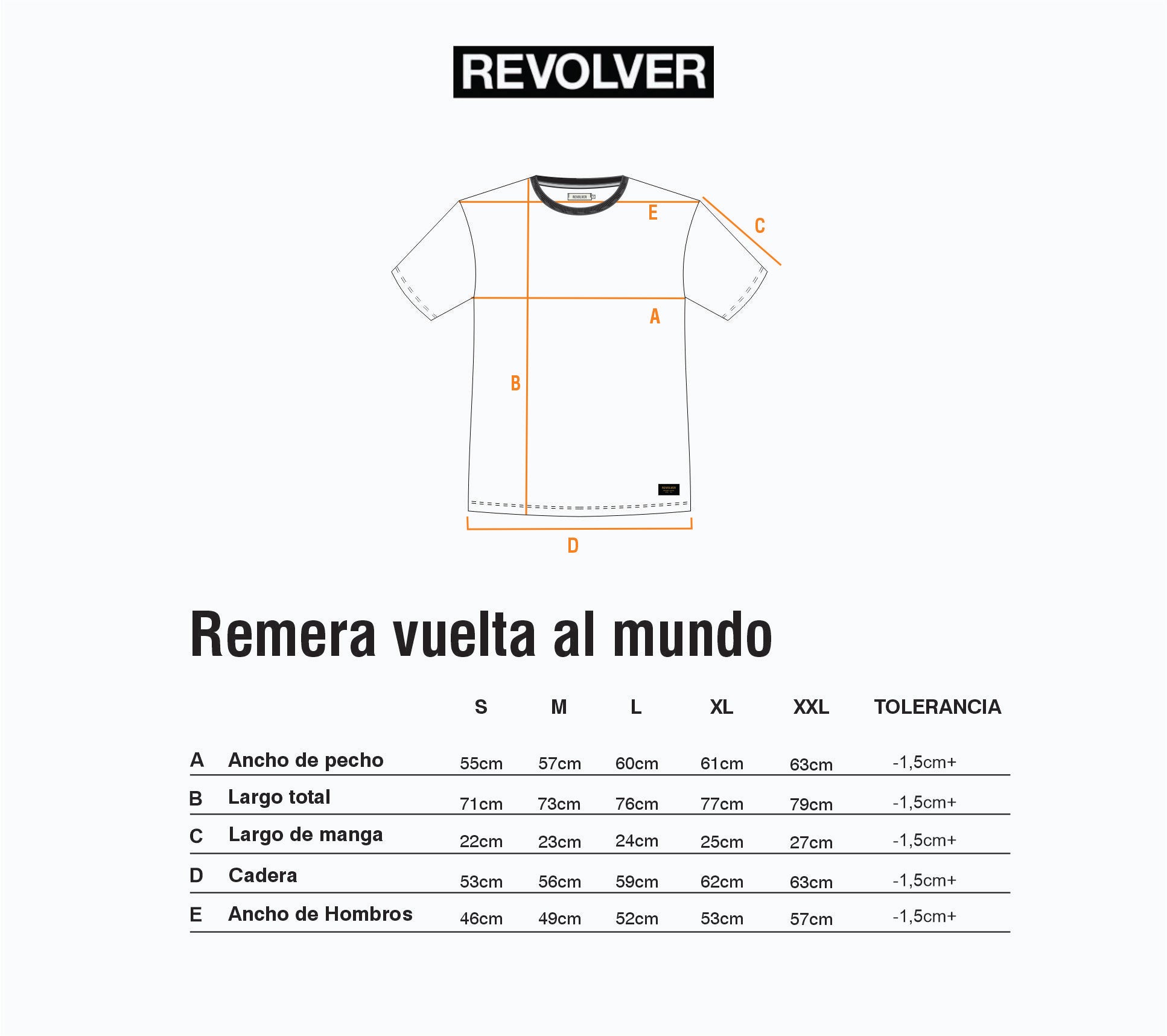 Guía de Talles - Remera Vuelta Al Mundo Verde