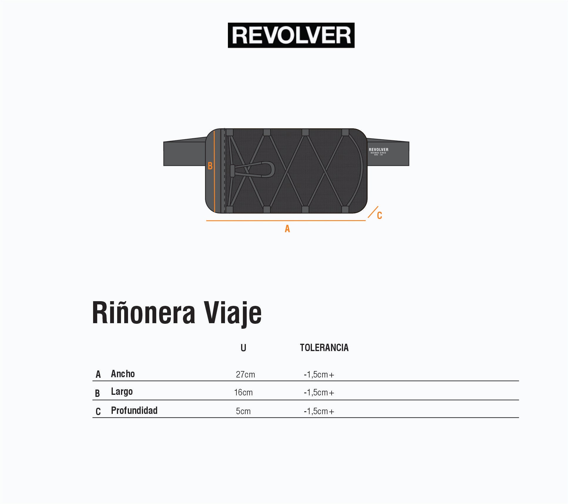 Guía de Talles - Riñonera Viaje Verde