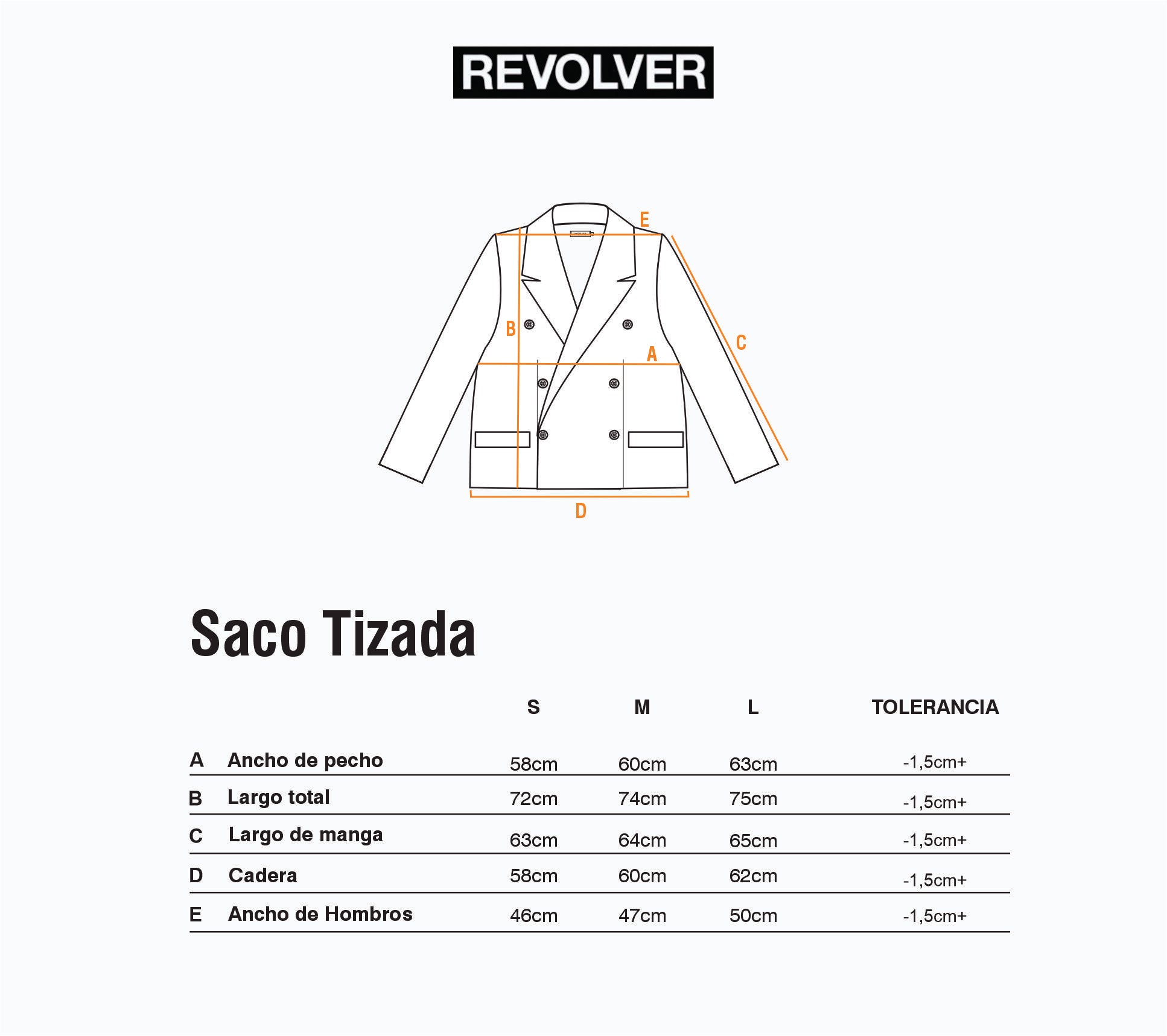 Guía de Talles - Saco Tizada Rayas