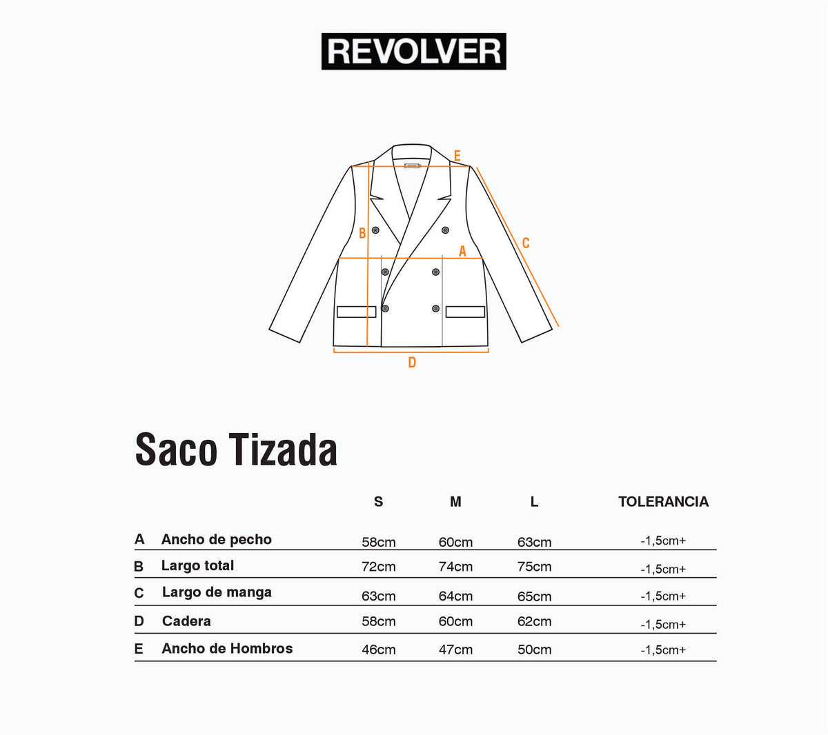 Guía de Talles - Saco Tizada Rayas