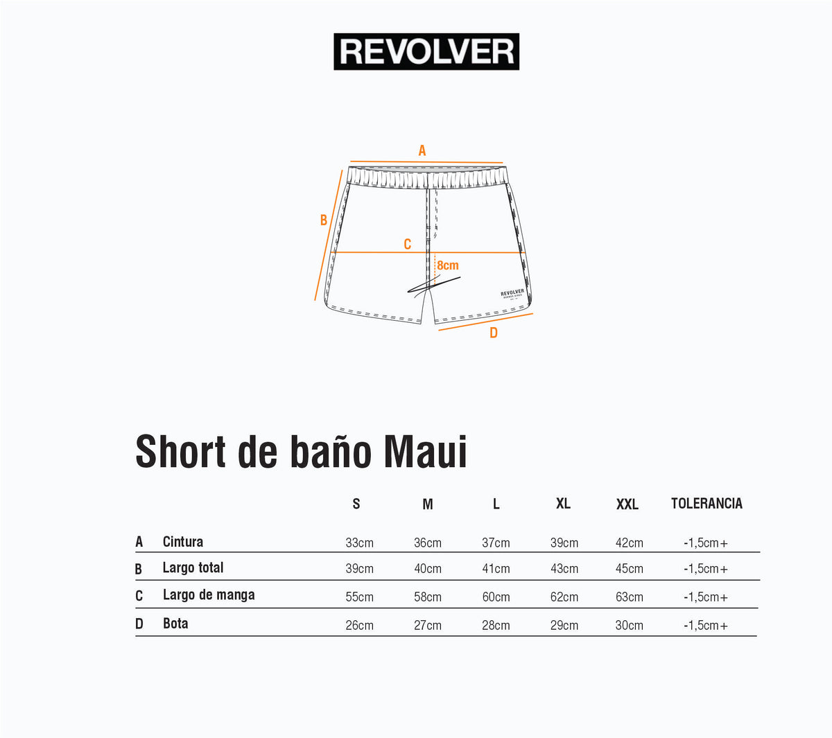 Guía de Talles - Short de Baño Maui Bloques