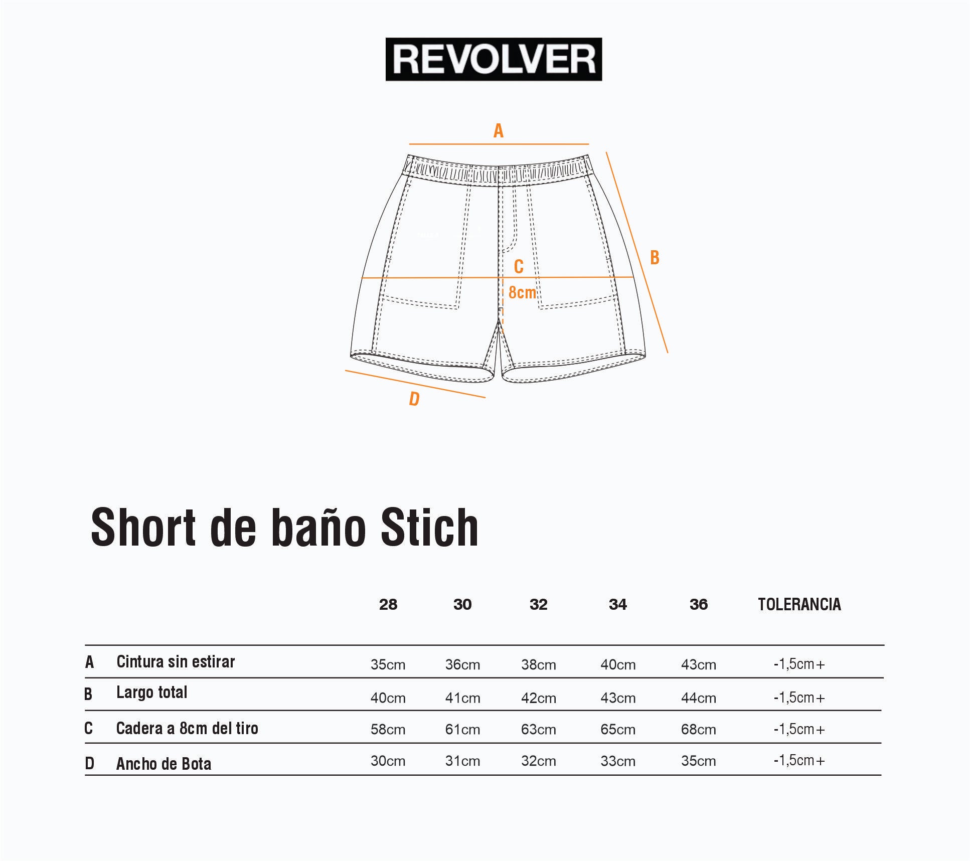 Guía de Talles - Short De Baño Stitch Verde