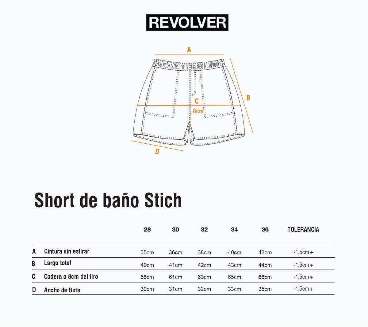 Guía de Talles - Short De Baño Stitch Army