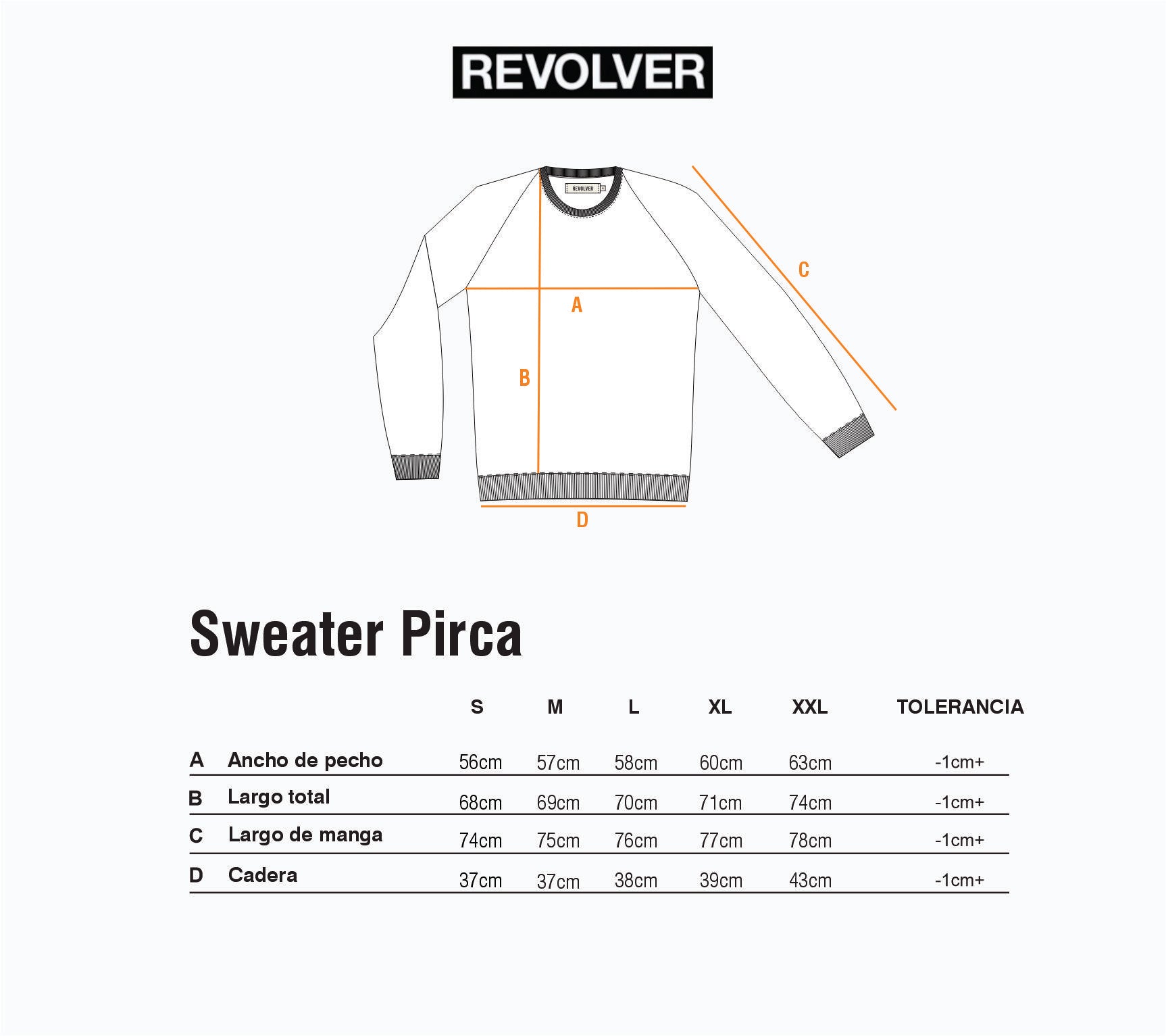 Guía de Talles - Sweater Pirca Negro Melange