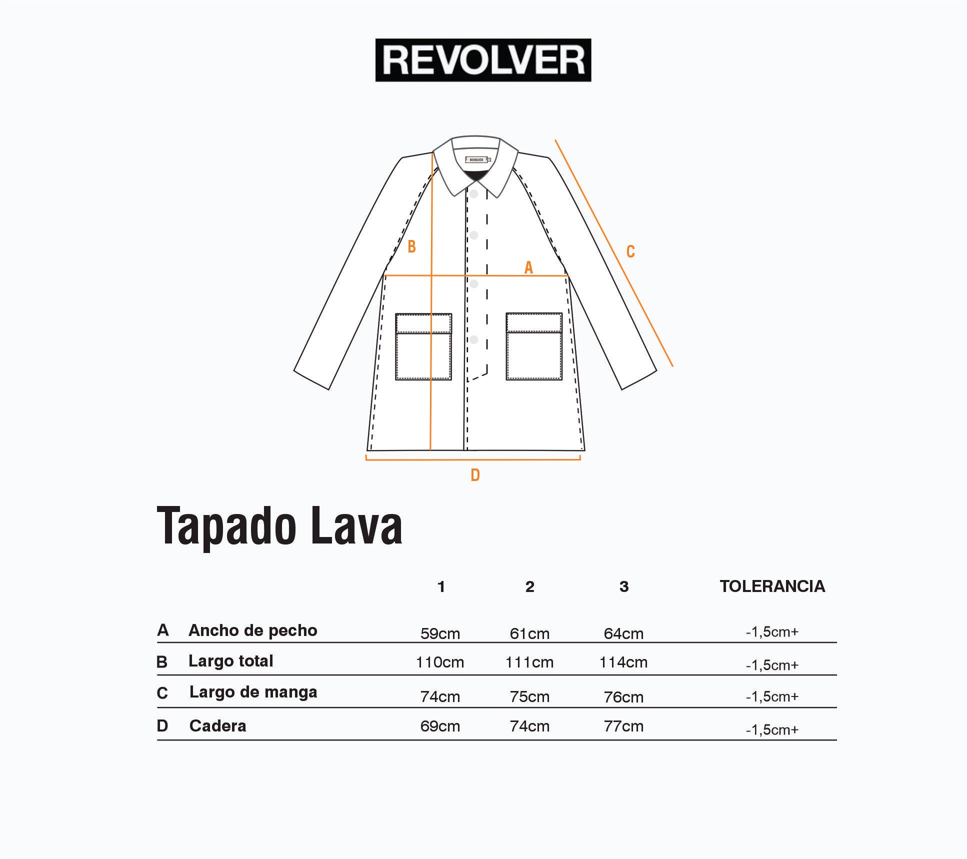 Guía de Talles - Tapado Lava Azul