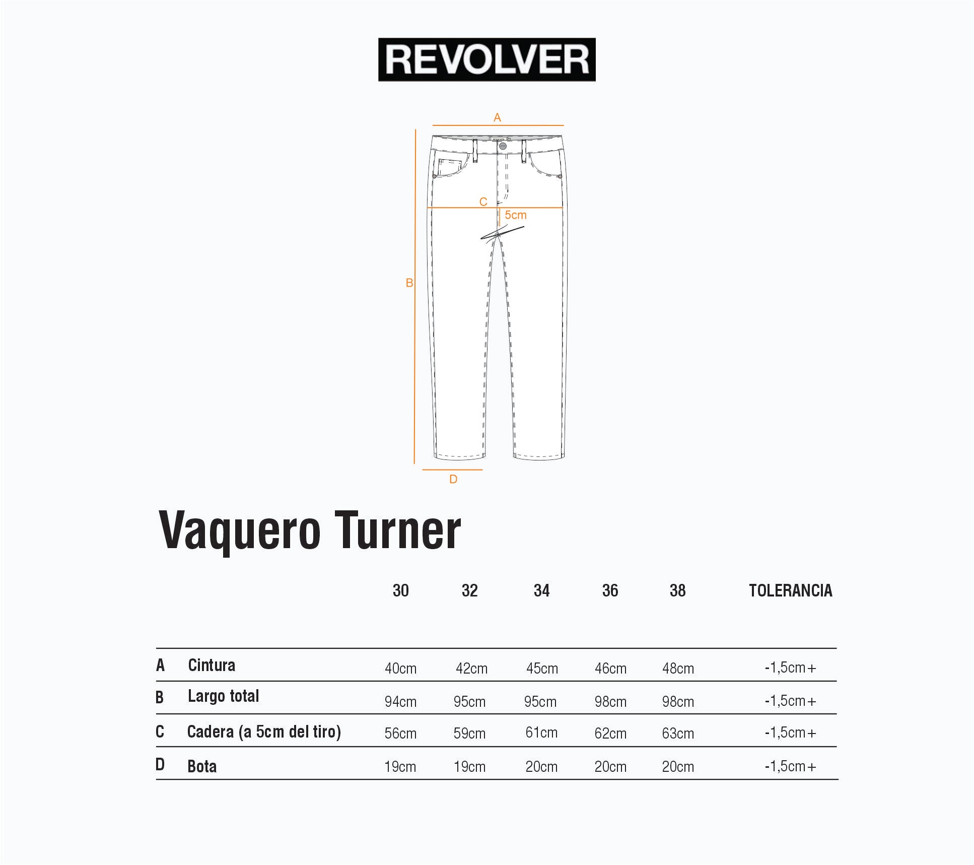 Guía de Talles - Vaquero Turner Celeste