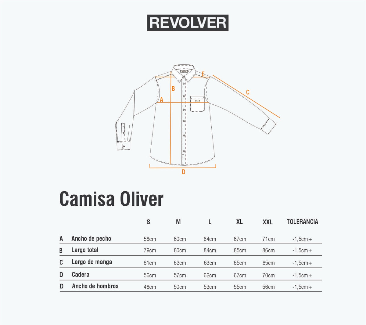 Guía de Talles - Camisa Oliver Azul