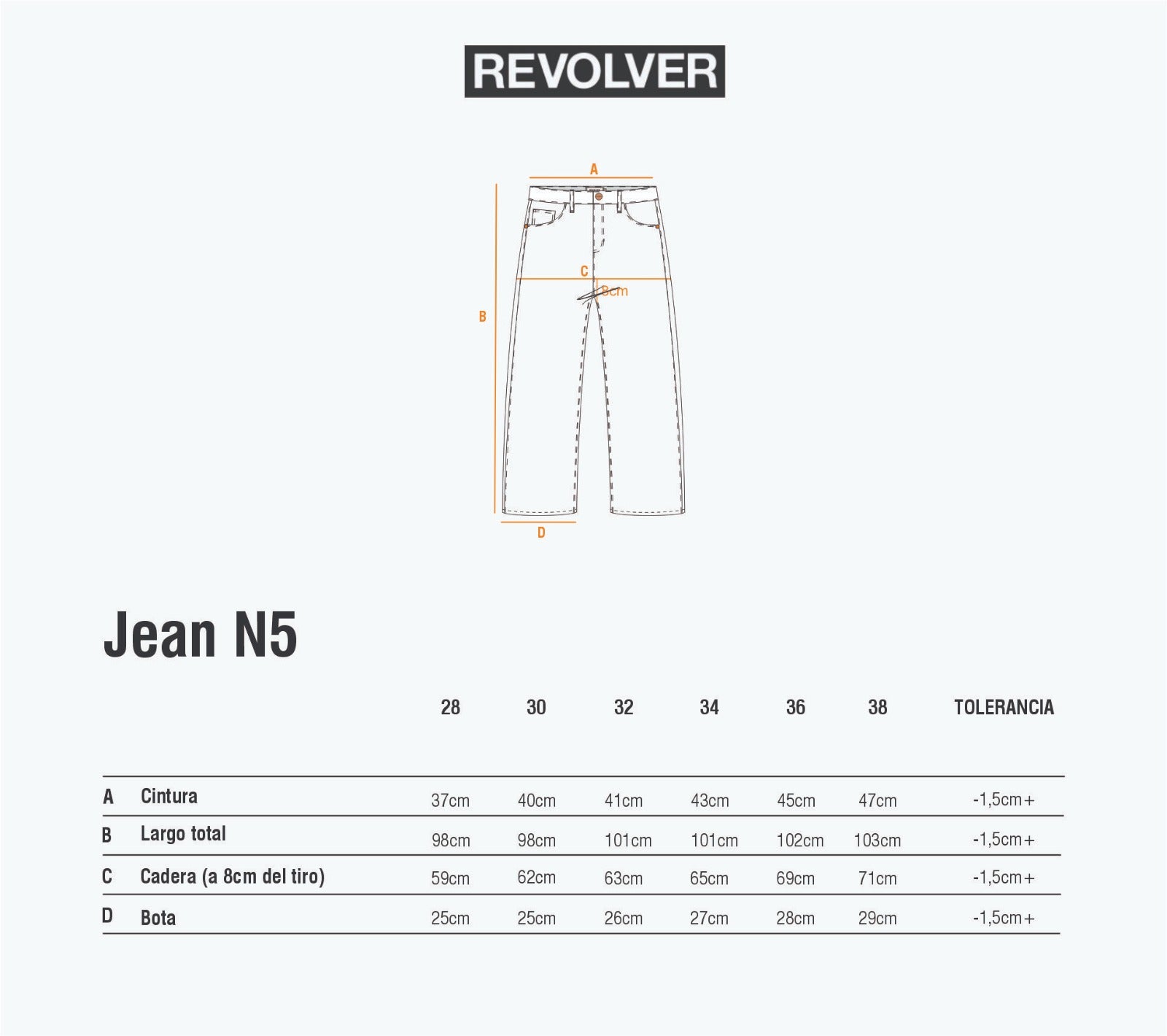 Guía de Talles - Jean N5 Marrón