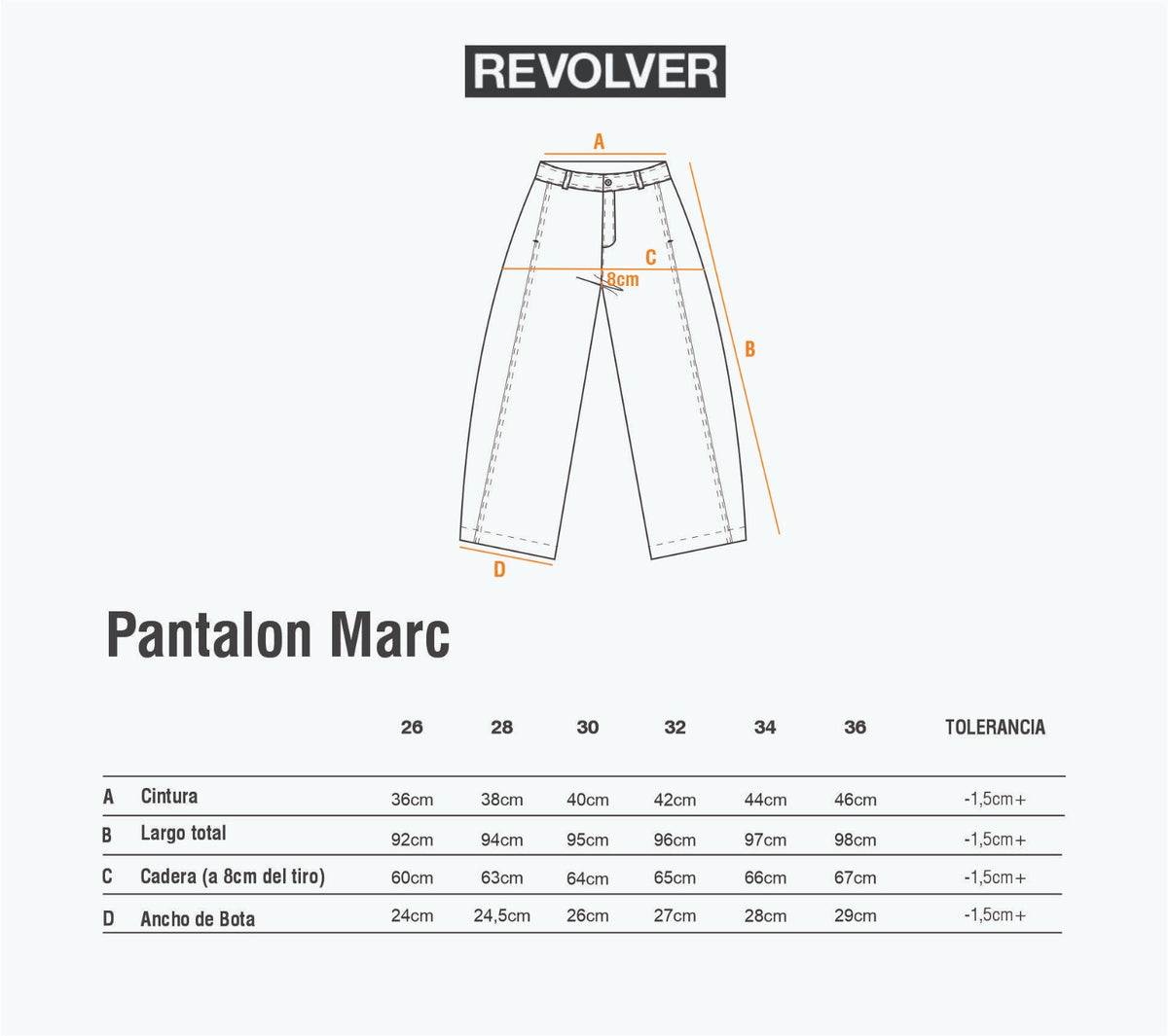 Guía de Talles - Pantalón Marc Marrón