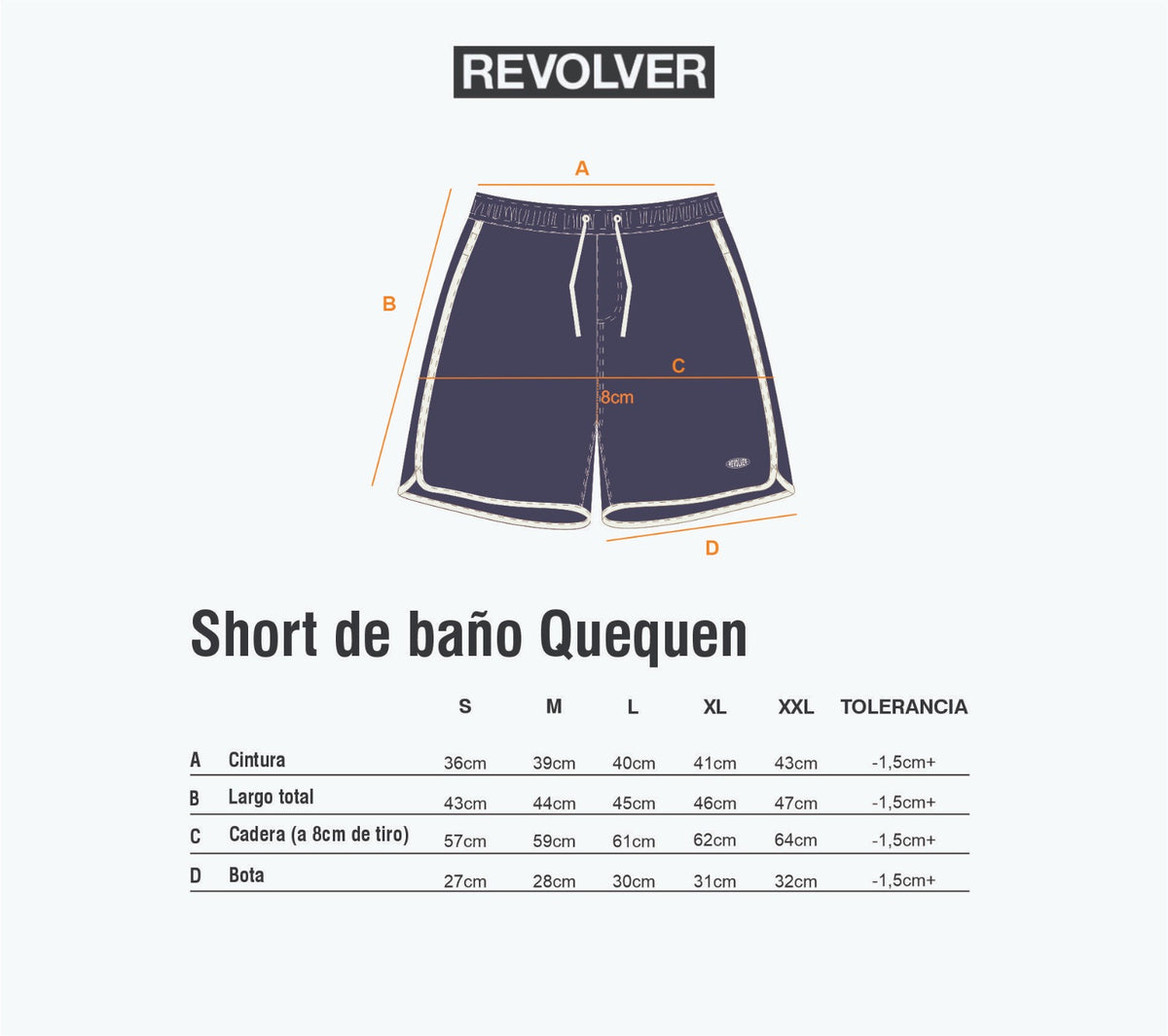 Guía de Talles - Short de Baño Quequén Azul
