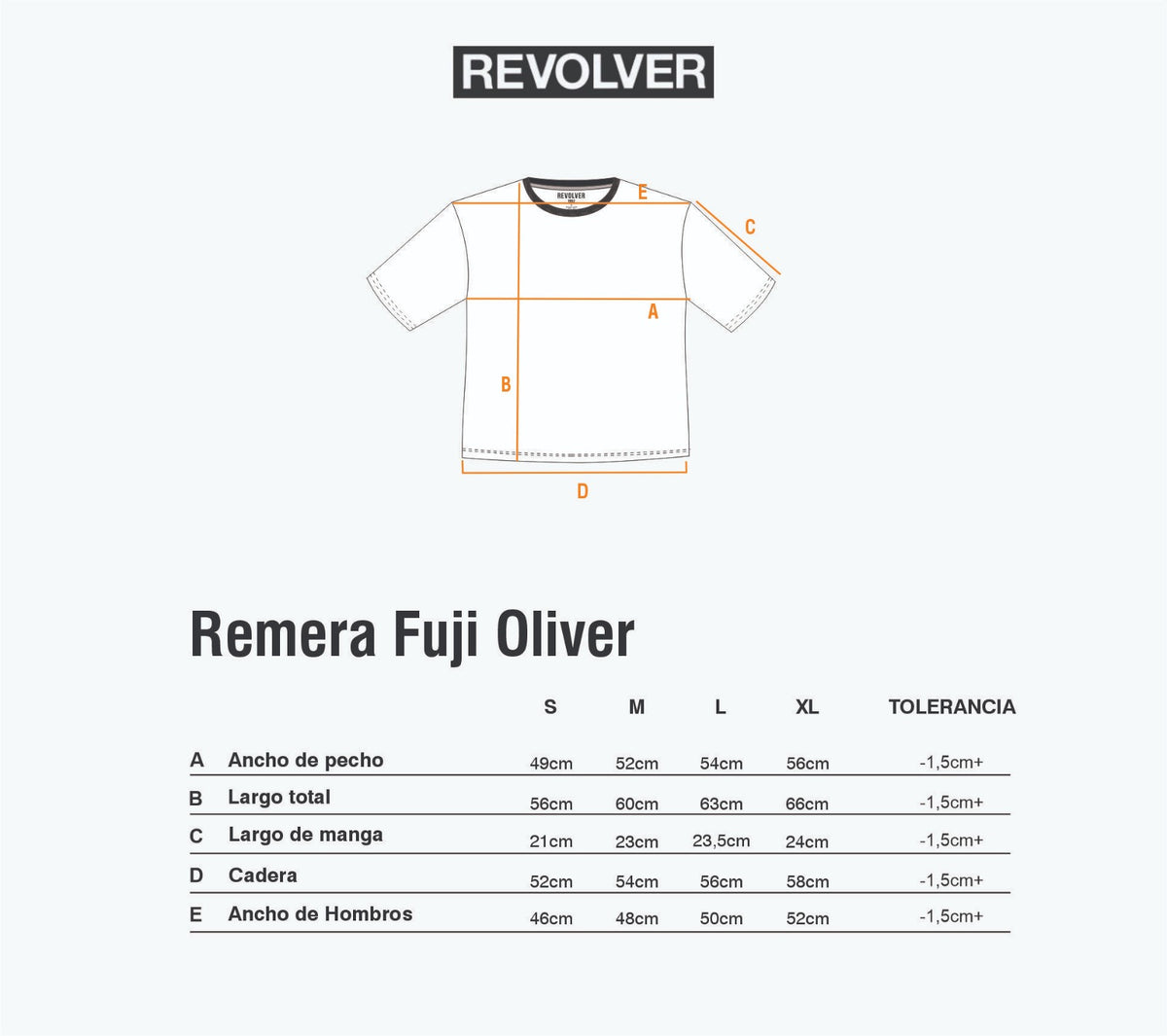 Guía de Talles - Remera Fuji Oliver Rayas