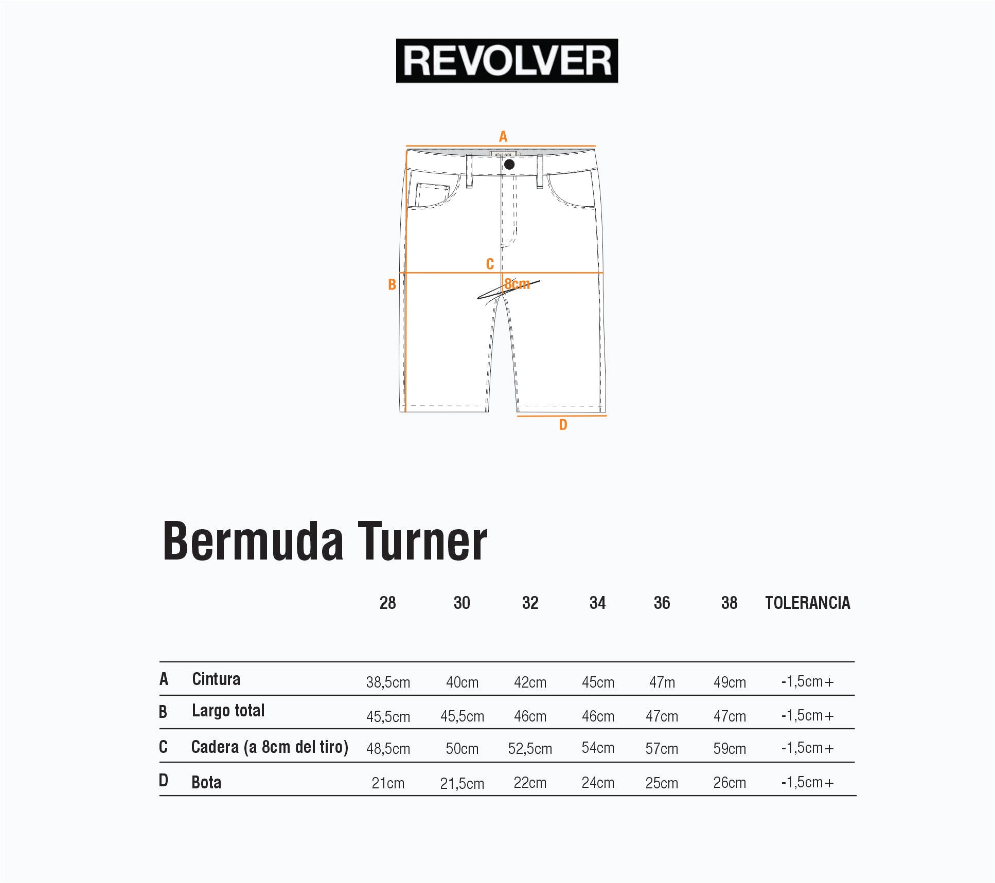 Guía de Talles - Bermuda Turner Celeste
