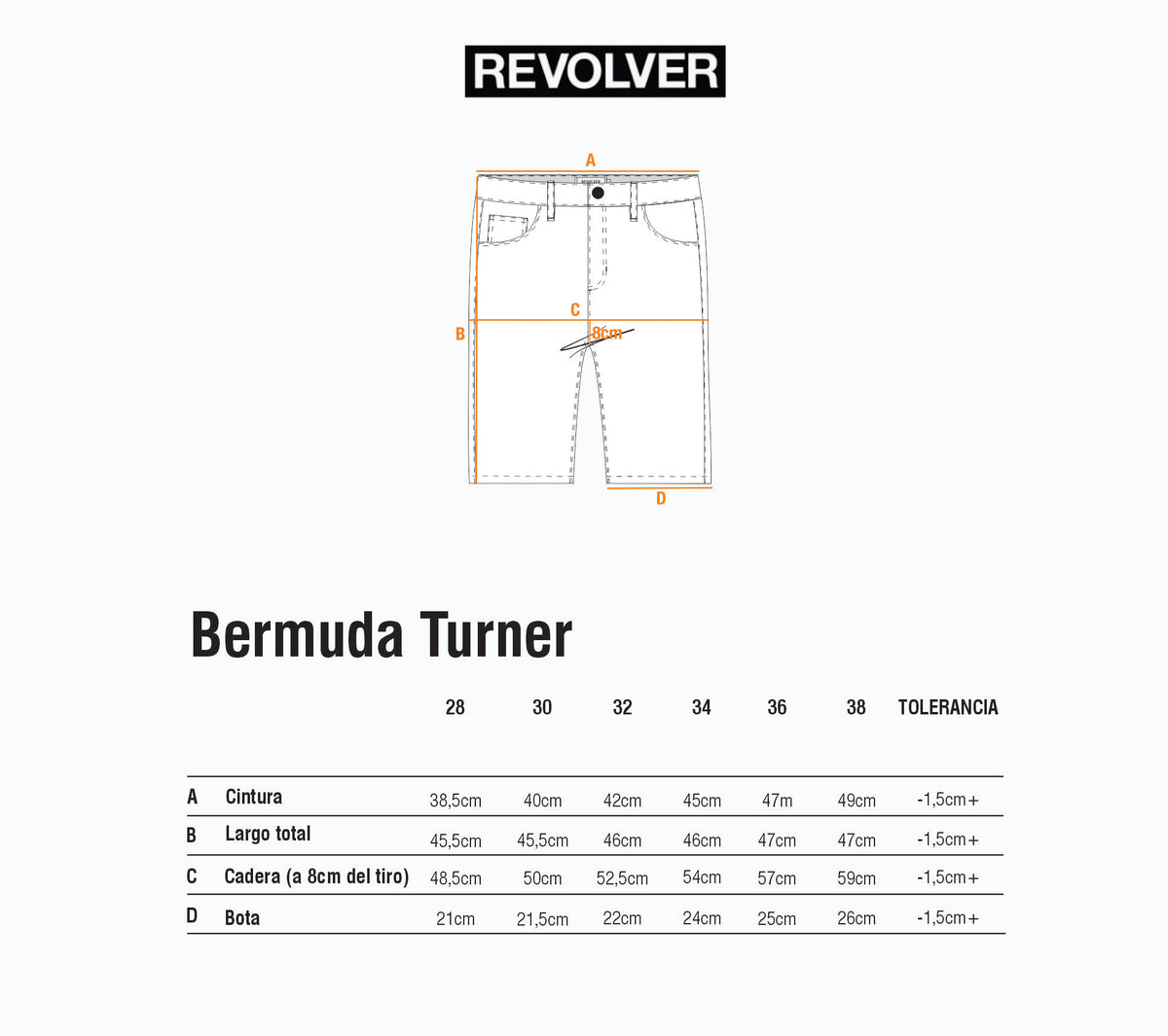Guía de Talles - Bermuda Turner Celeste