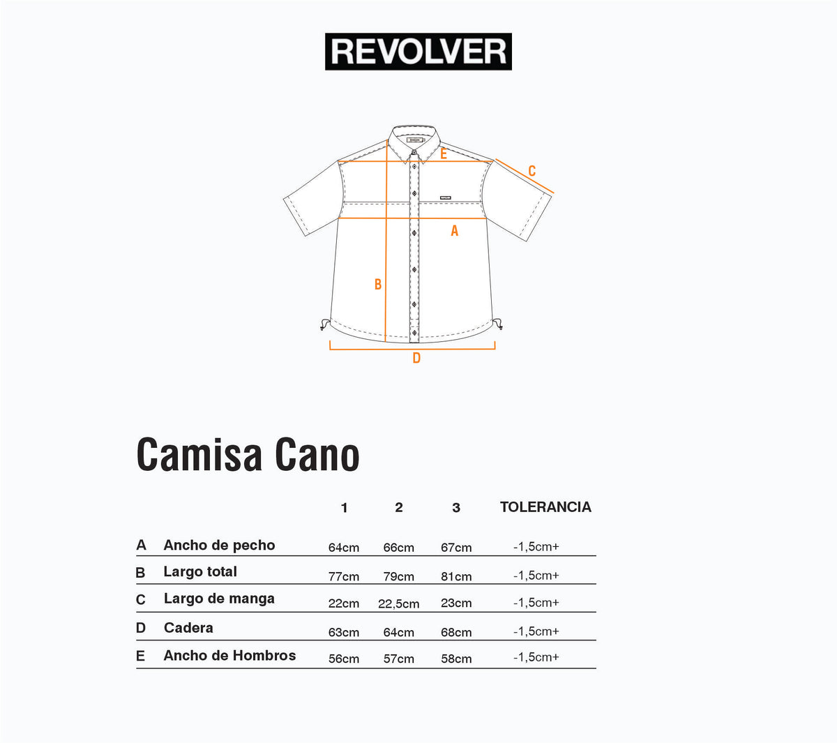 Guía de Talles - Camisa Cano Negro