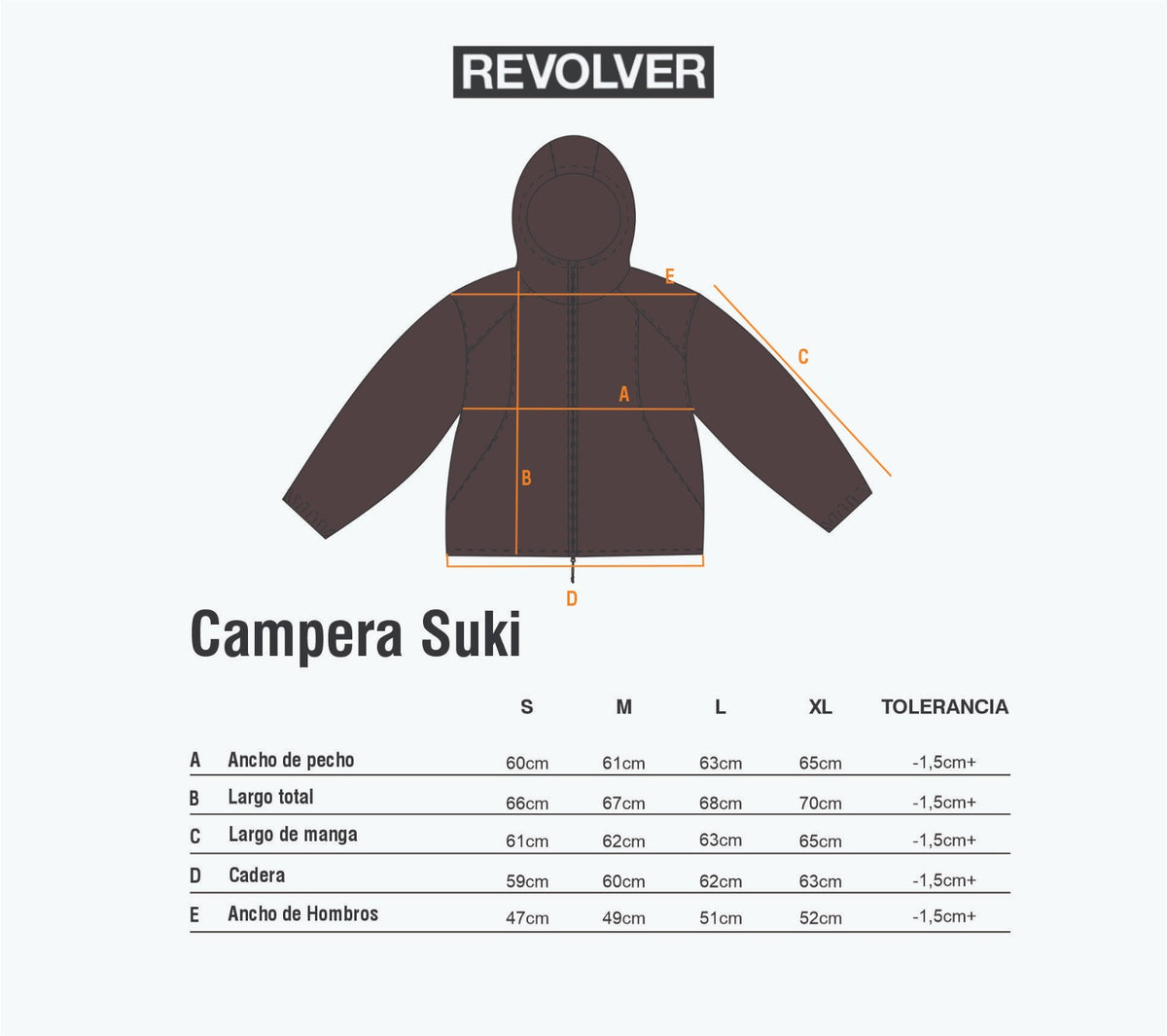 Guía de Talles - Campera Suki Negro