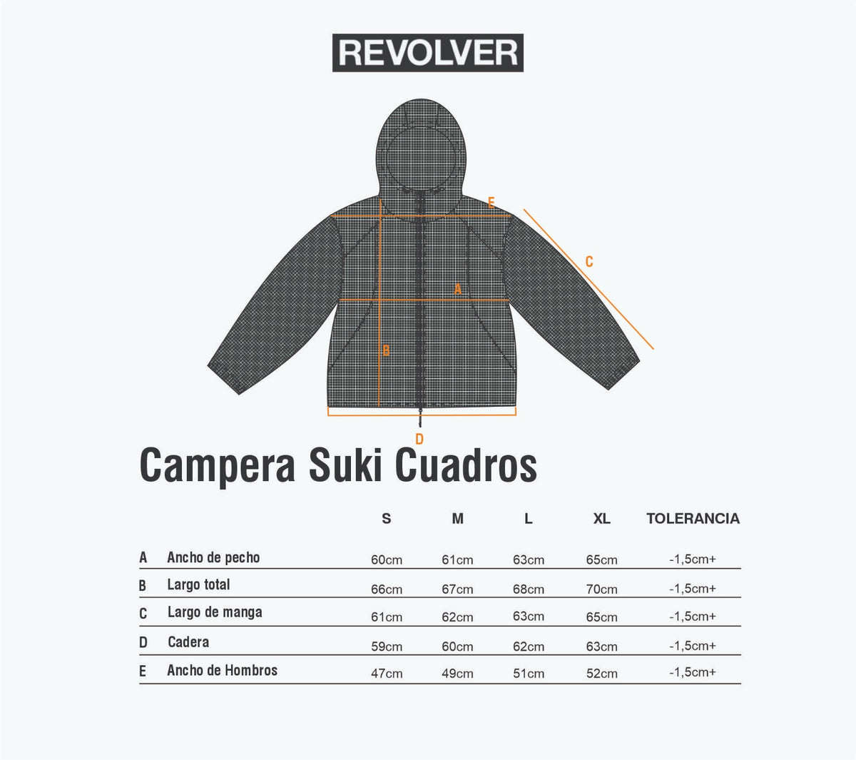 Guía de Talles - Campera Suki Cuadros Azul