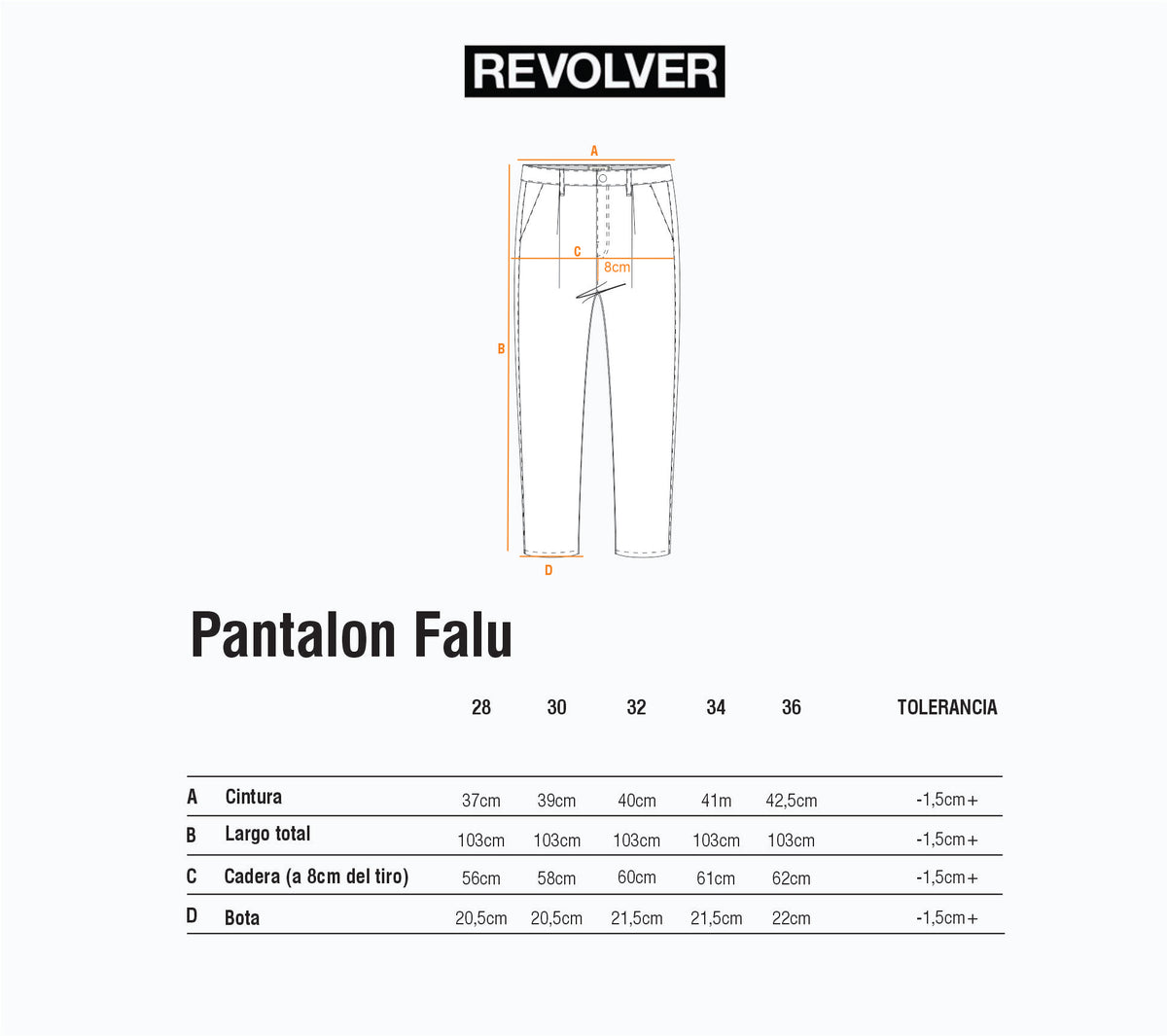 Guía de Talles - Pantalón Falu Crudo