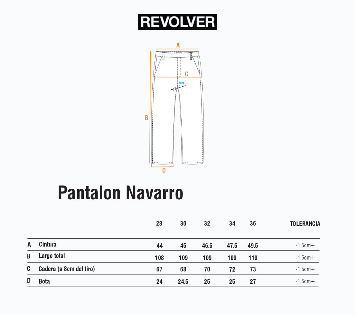Guía de Talles - Pantalón Navarro Azul