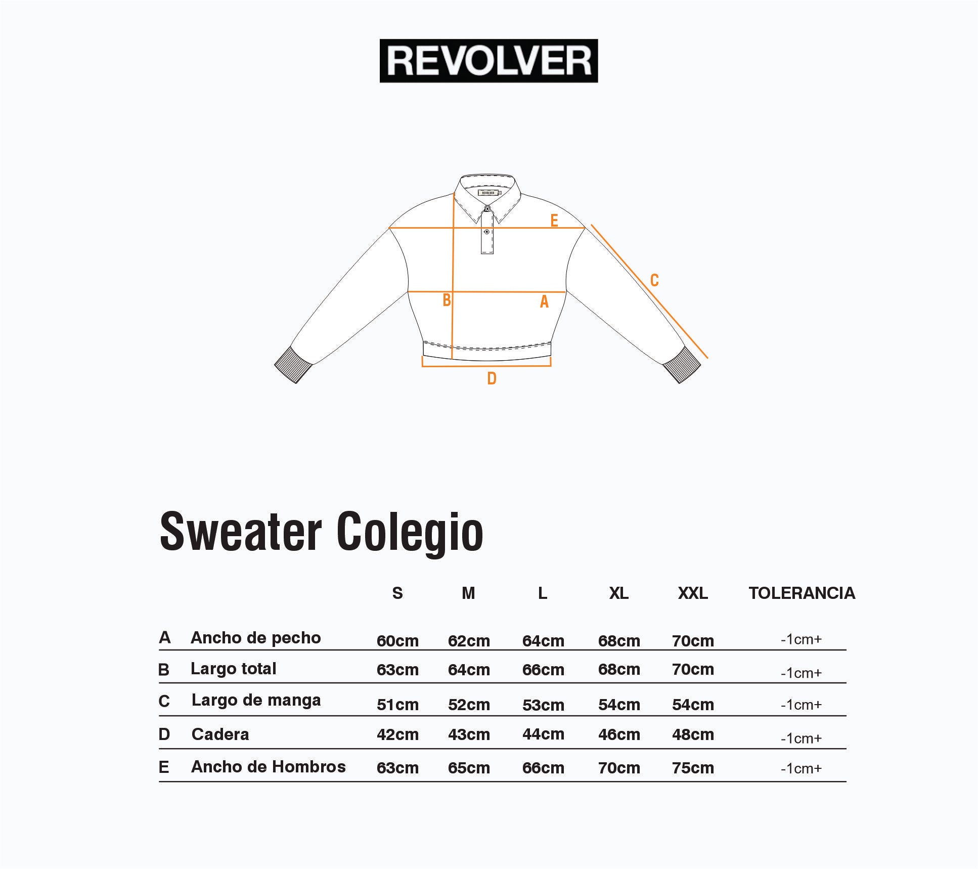Guía de Talles - Sweater Colegio Negro