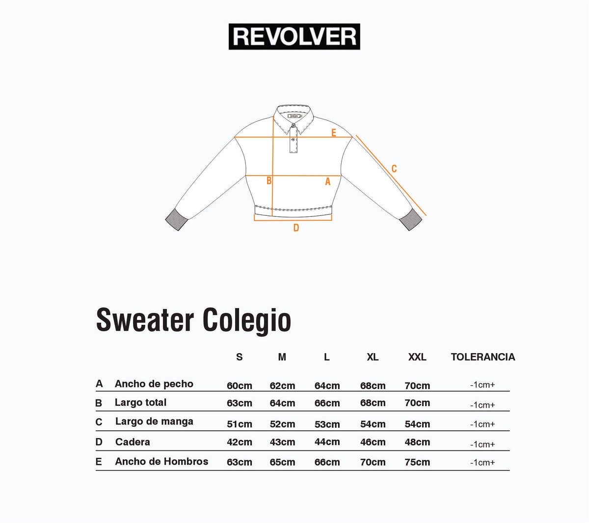Guía de Talles - Sweater Colegio Negro